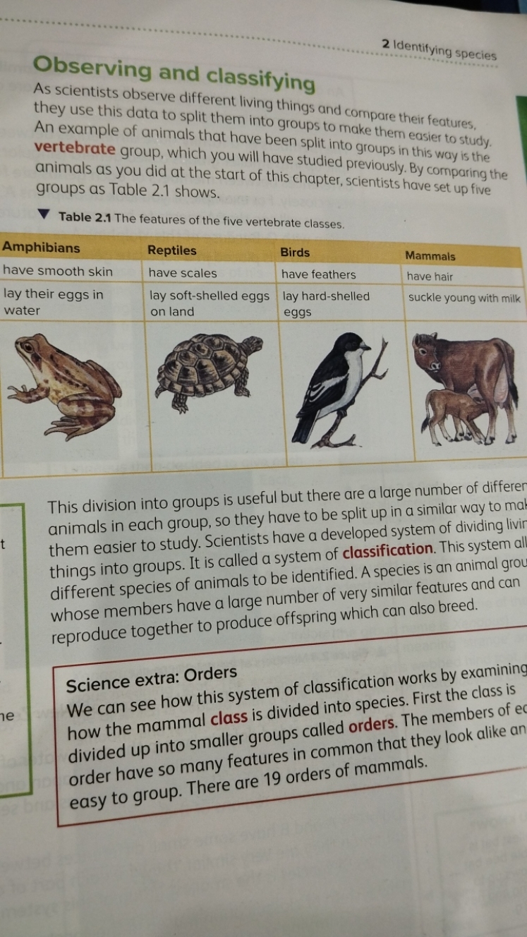 Observing and classifying
2 Identifying species

As scientists observe