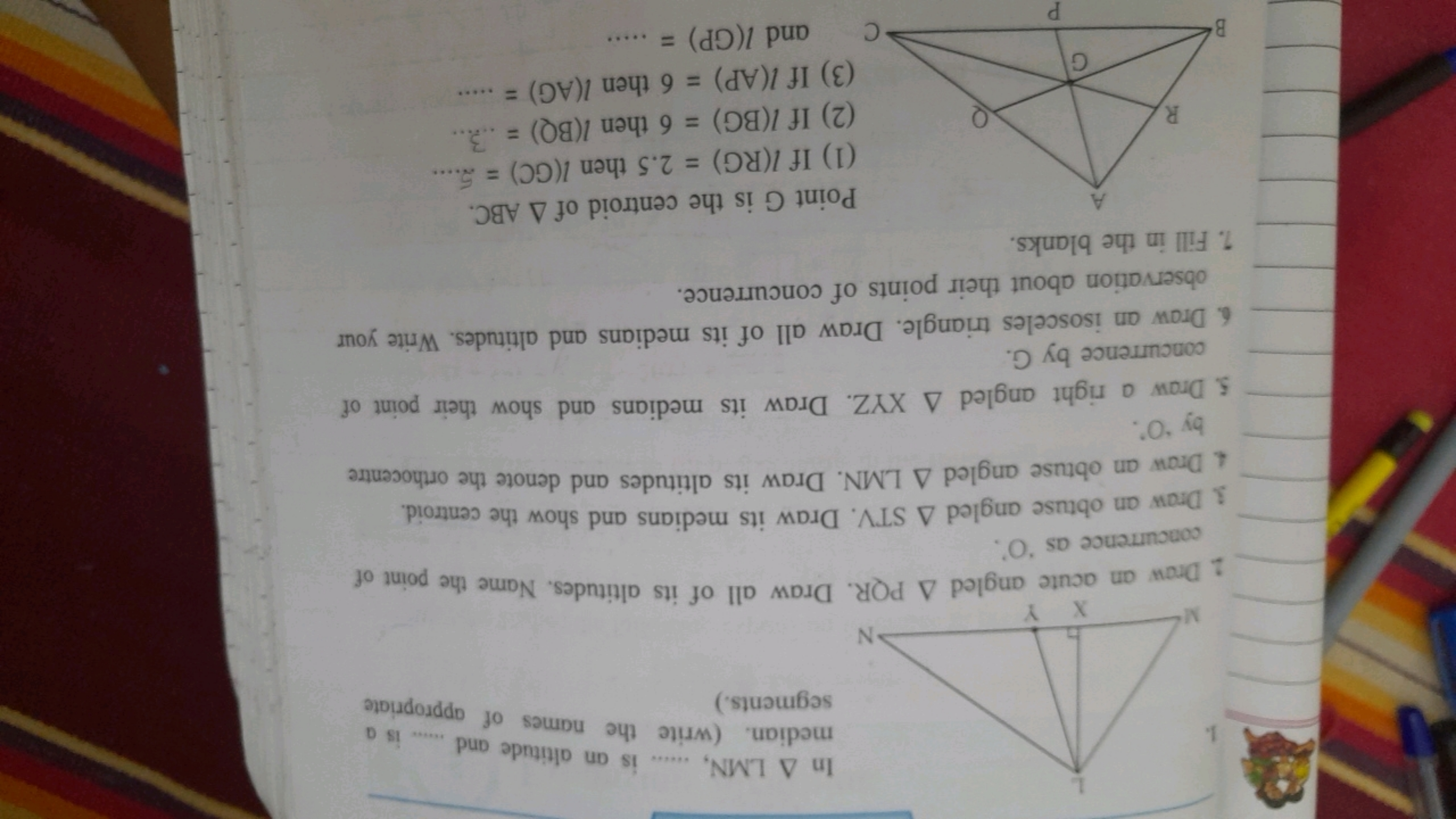 In △LMN,  an altitude and the  is a segments.) names 
2. Draw an acute