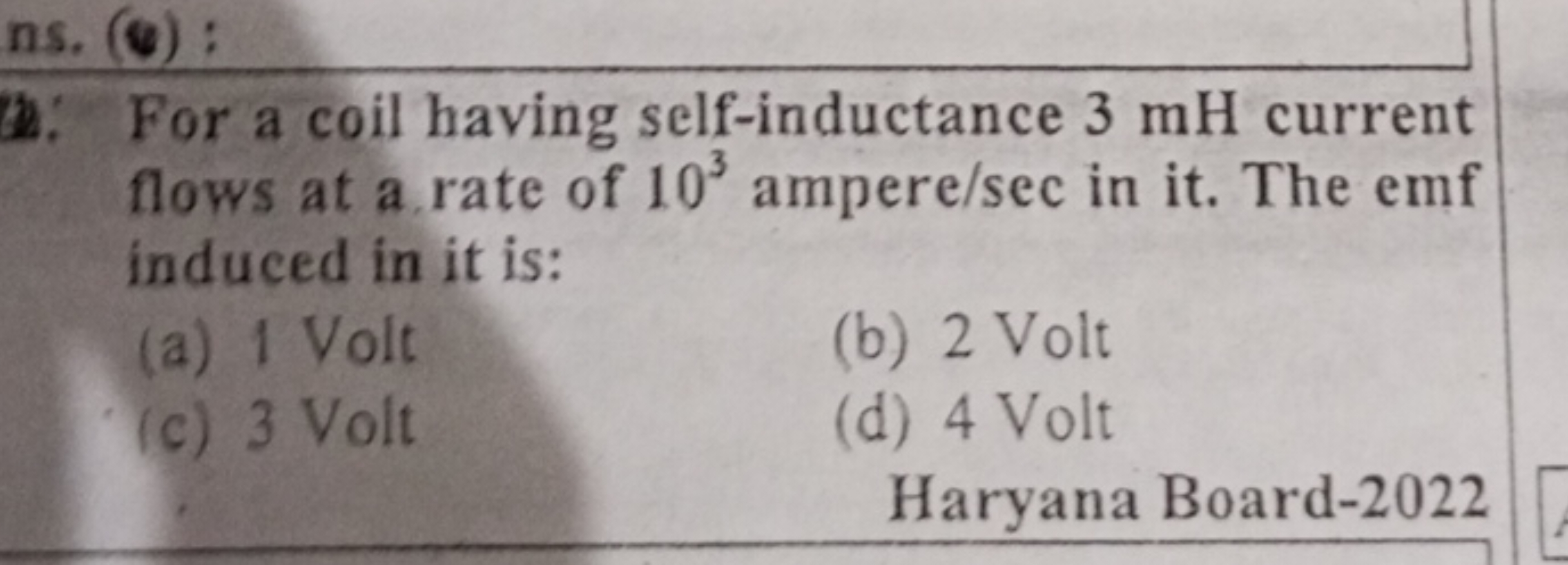 14: For a coil having self-inductance 3 mH current flows at a rate of 