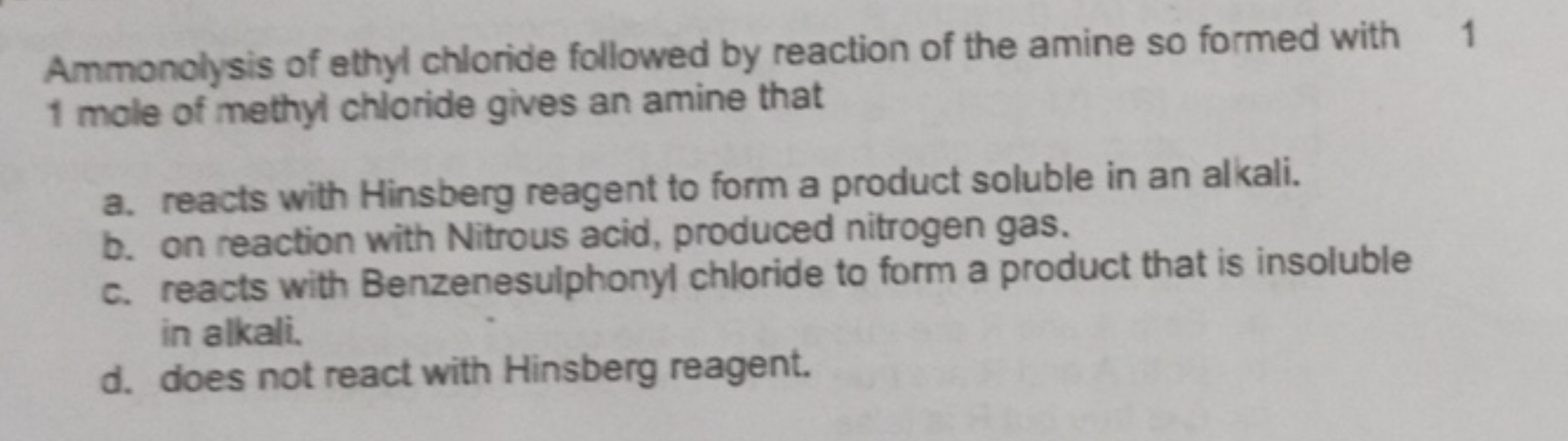 Ammonolysis of ethyl chloride followed by reaction of the amine so for