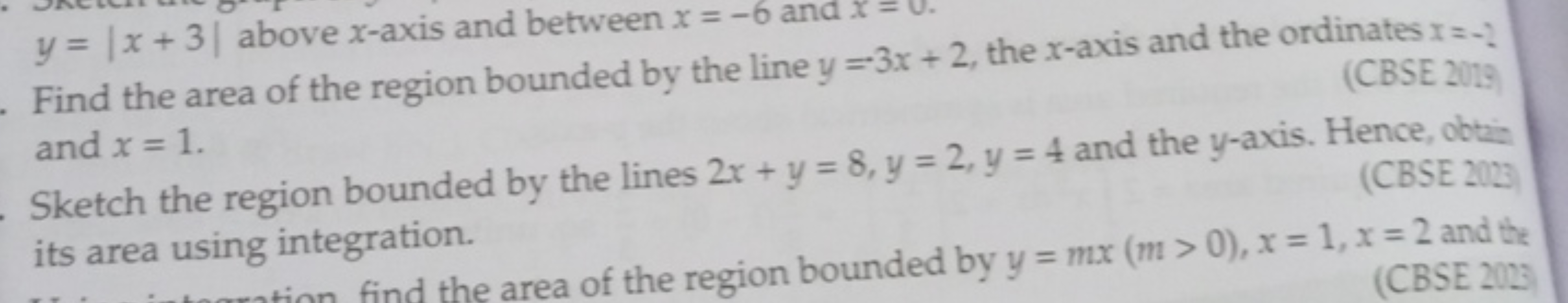 y=∣x+3∣ above x-axis and between x=−6 and x=0.
Find the area of the re