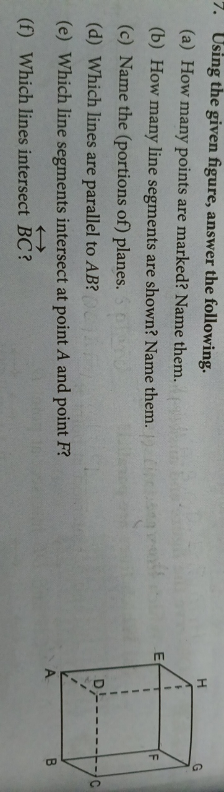 7. Using the given figure, answer the following.
(a) How many points a