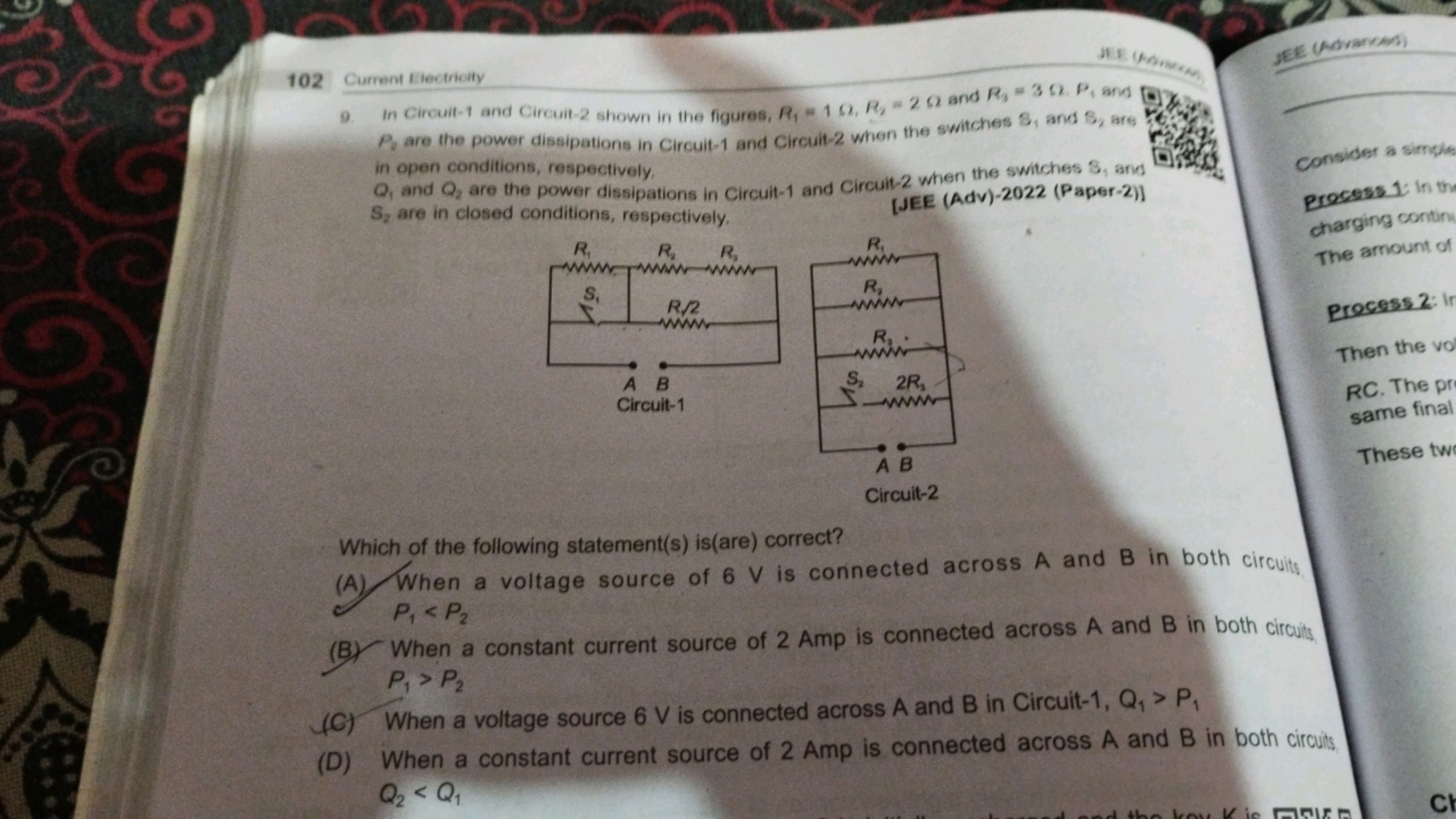 102 Current Electricity
9. In Circuit-1 and Circuit-2 shown in the fig