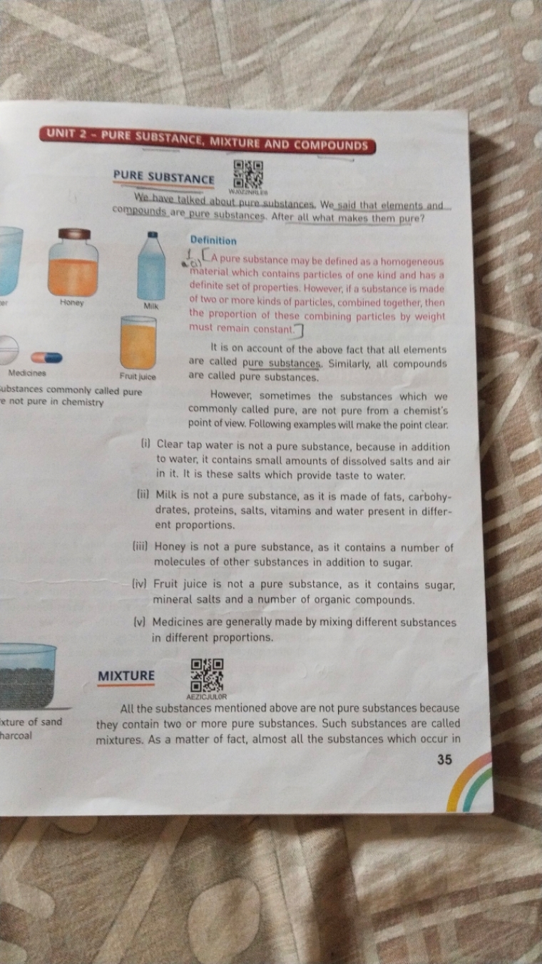 UNIT 2 - PURE SUBSTANCE, MIXTURE AND COMPOUNDS

PURE SUBSTANCE
We have