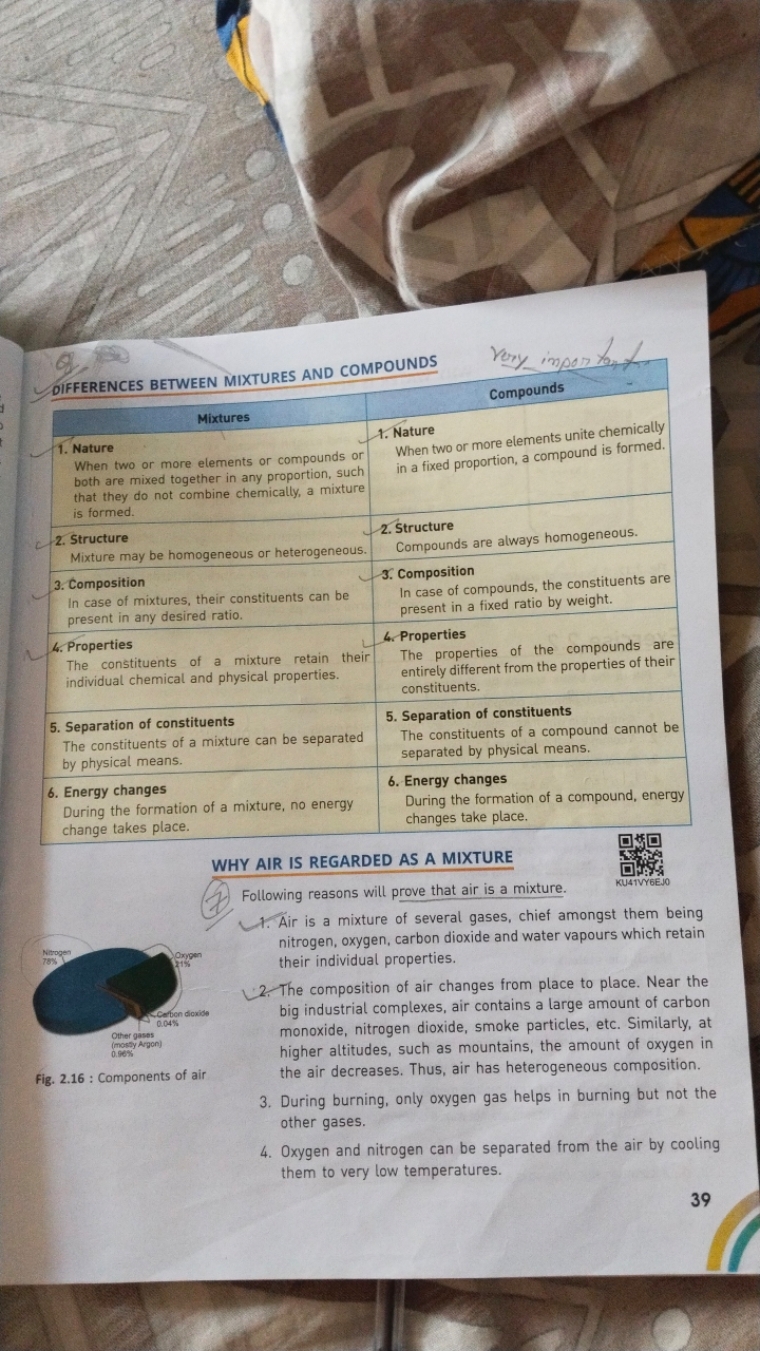 
DIFFERENCES BETWEEN MIXTURES AND COMPOUNDS

WHY AIR IS REGARDED AS A 