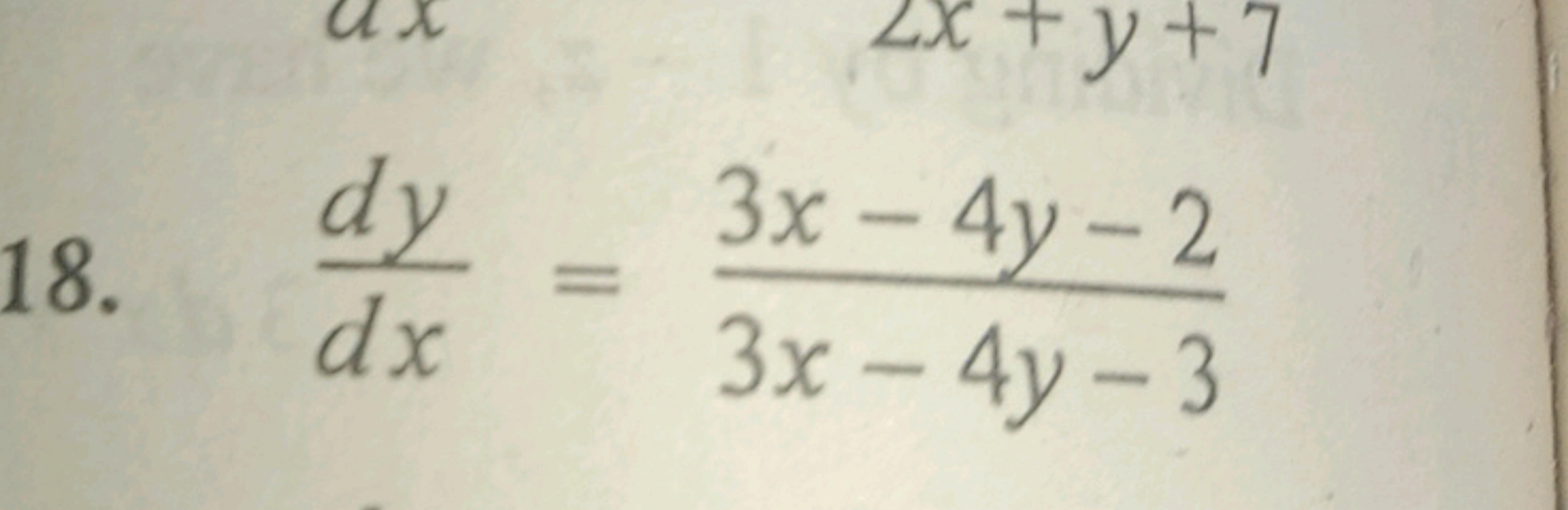 18. dxdy​=3x−4y−33x−4y−2​