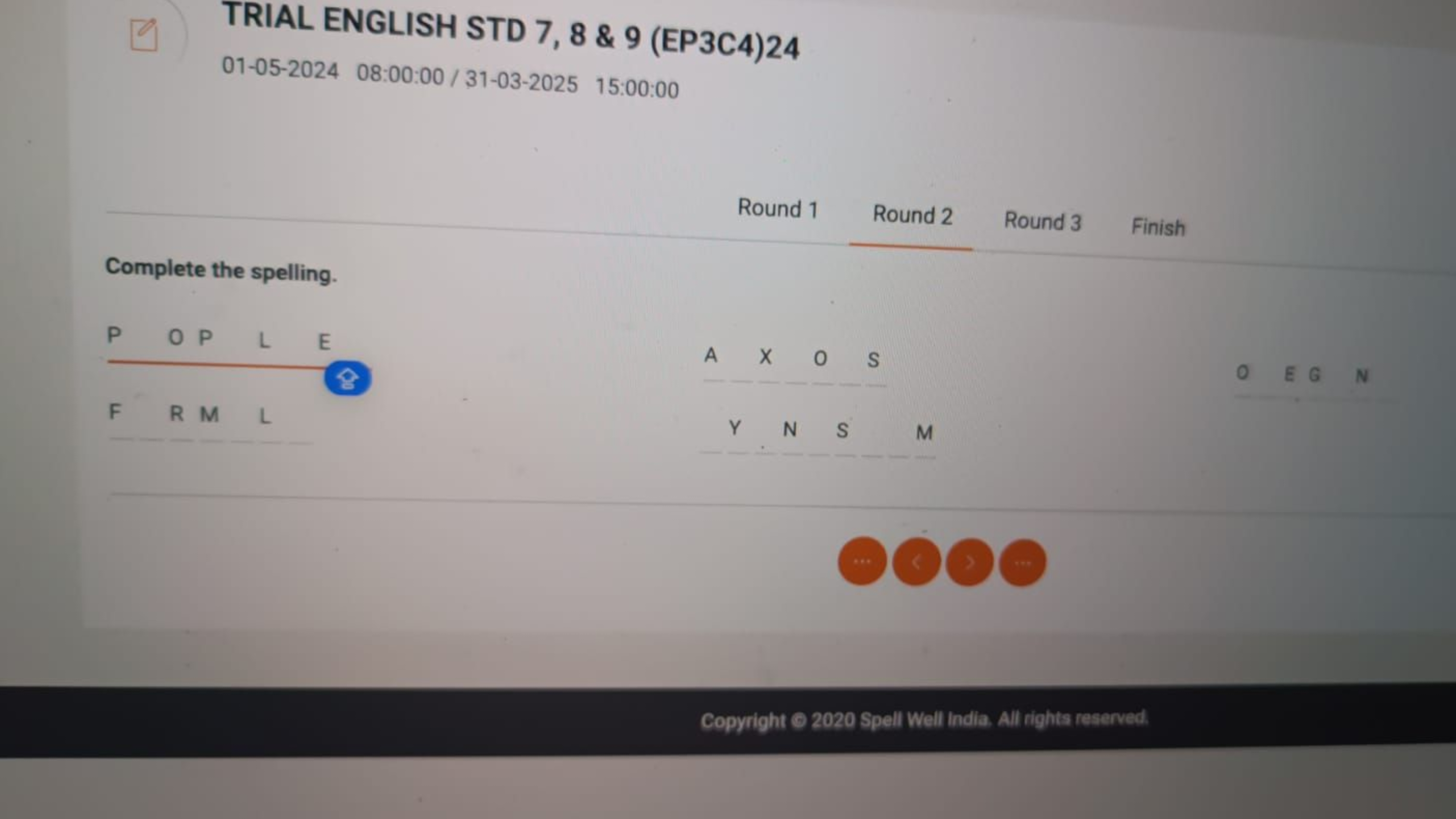 TRIAL ENGLISH STD 7, 8 \& 9 (EP3C4) 24
01-05-2024 08:00:00/31-03-2025 