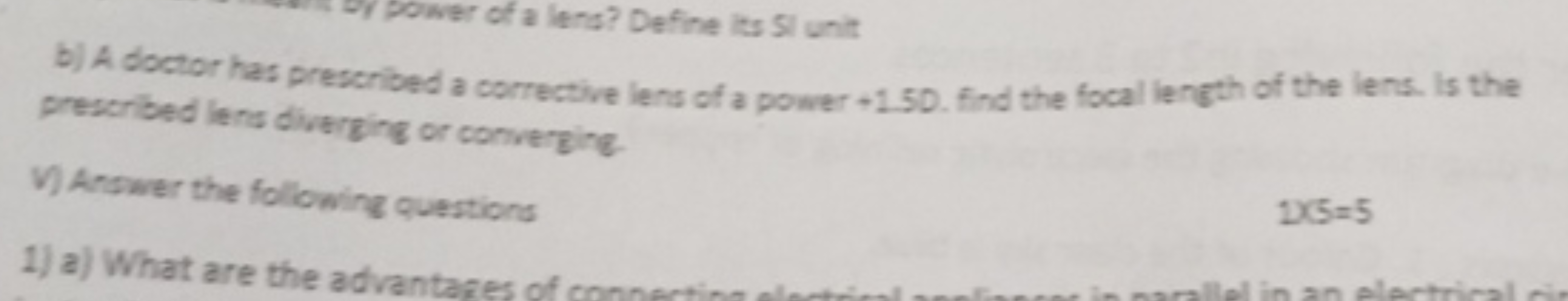 b) A doctor has prescribed a corrective lens of a power +1.50 . find t