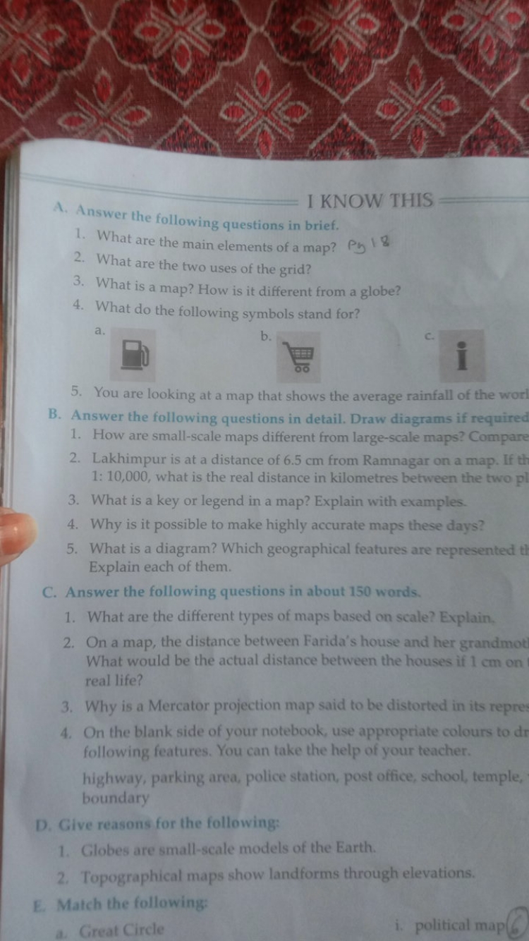 I KNOW THHS
A. Answer the following questions in brief.
1. What are th