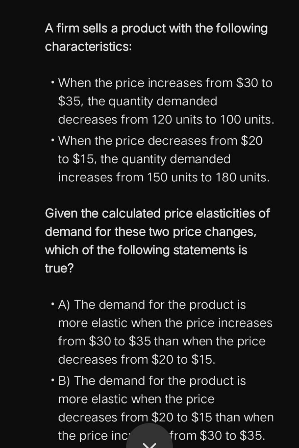 A firm sells a product with the following characteristics:
- When the 