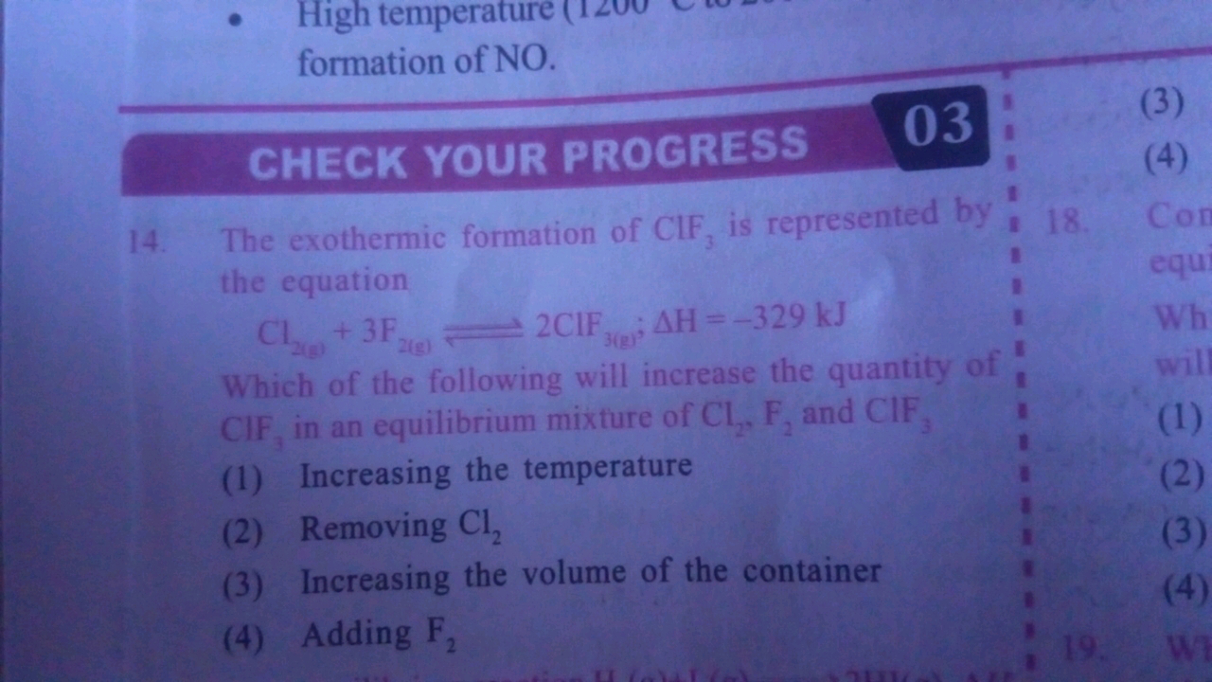 - High temperature (1200 formation of NO.

CHECK YOUR PROGRESS
03
(3)
