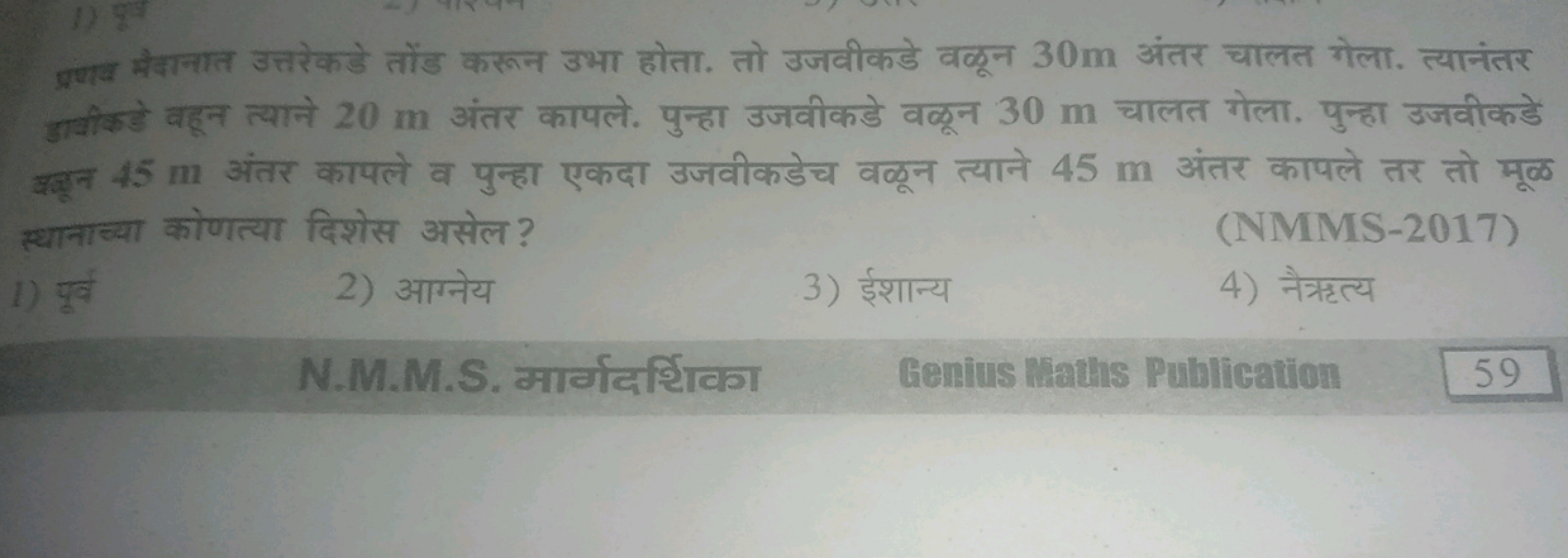 प्रथान मैदानात उत्तरेकडे तोंड करून उभा होता. तो उजवीकडे वकून 30 m अंतर