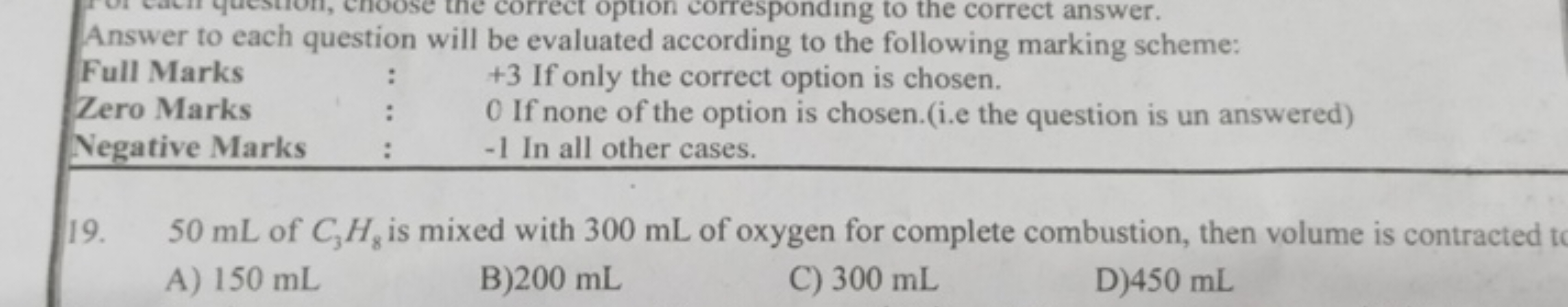 Answer to each question will be evaluated according to the following m