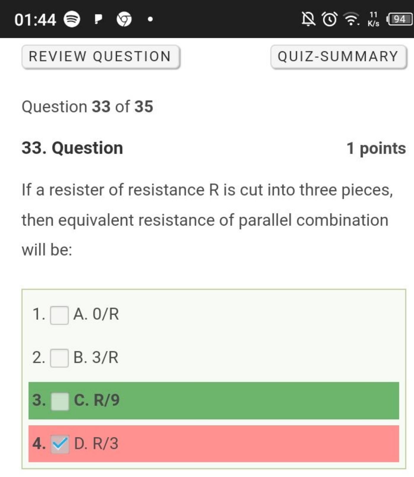 01:44
REVIEW QUESTION
QUIZ-SUMMARY

Question 33 of 35
33. Question
1 p