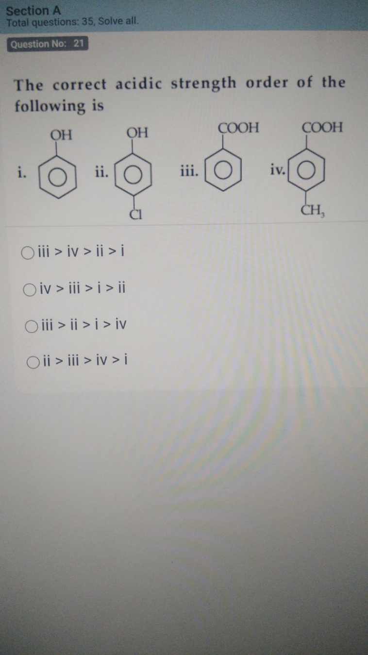 Section A
Total questions: 35 , Solve all.
Question No: 21
The correct