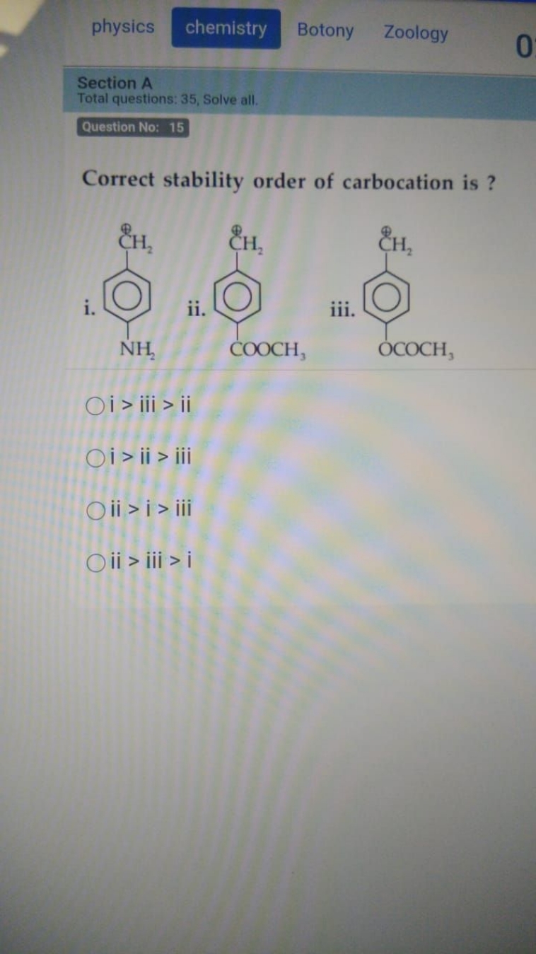 physics
chemistry
Botony
Zoology

Section A
Total questions: 35 , Solv