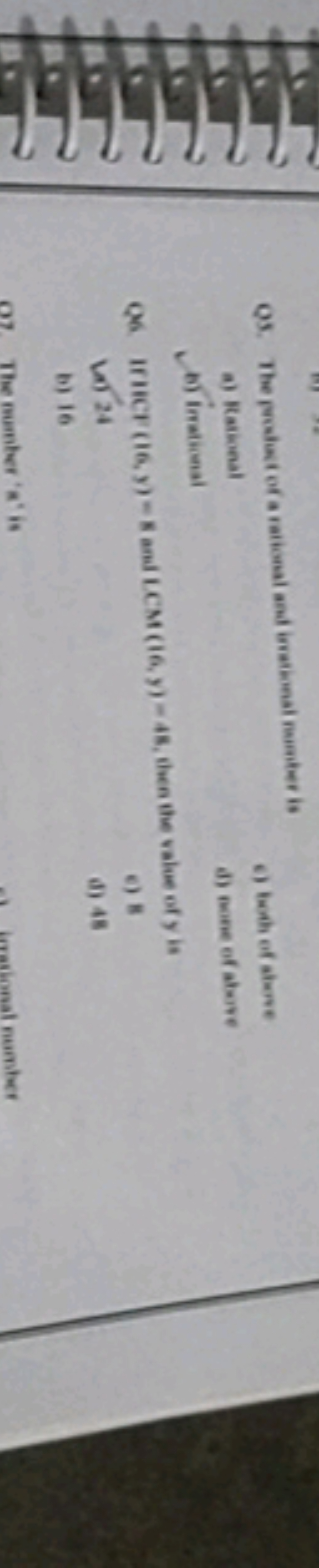 Q5. The problac of a raitonal and istatimal ramier is
6) beth of stere