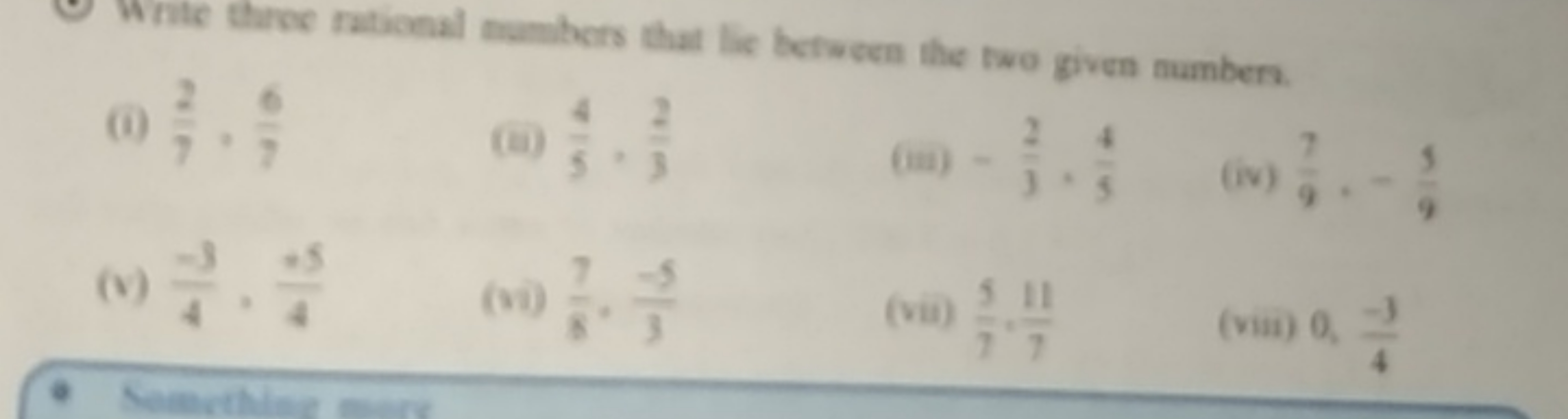 Wite throe rational mumbers that lis between the two given number.
(i)