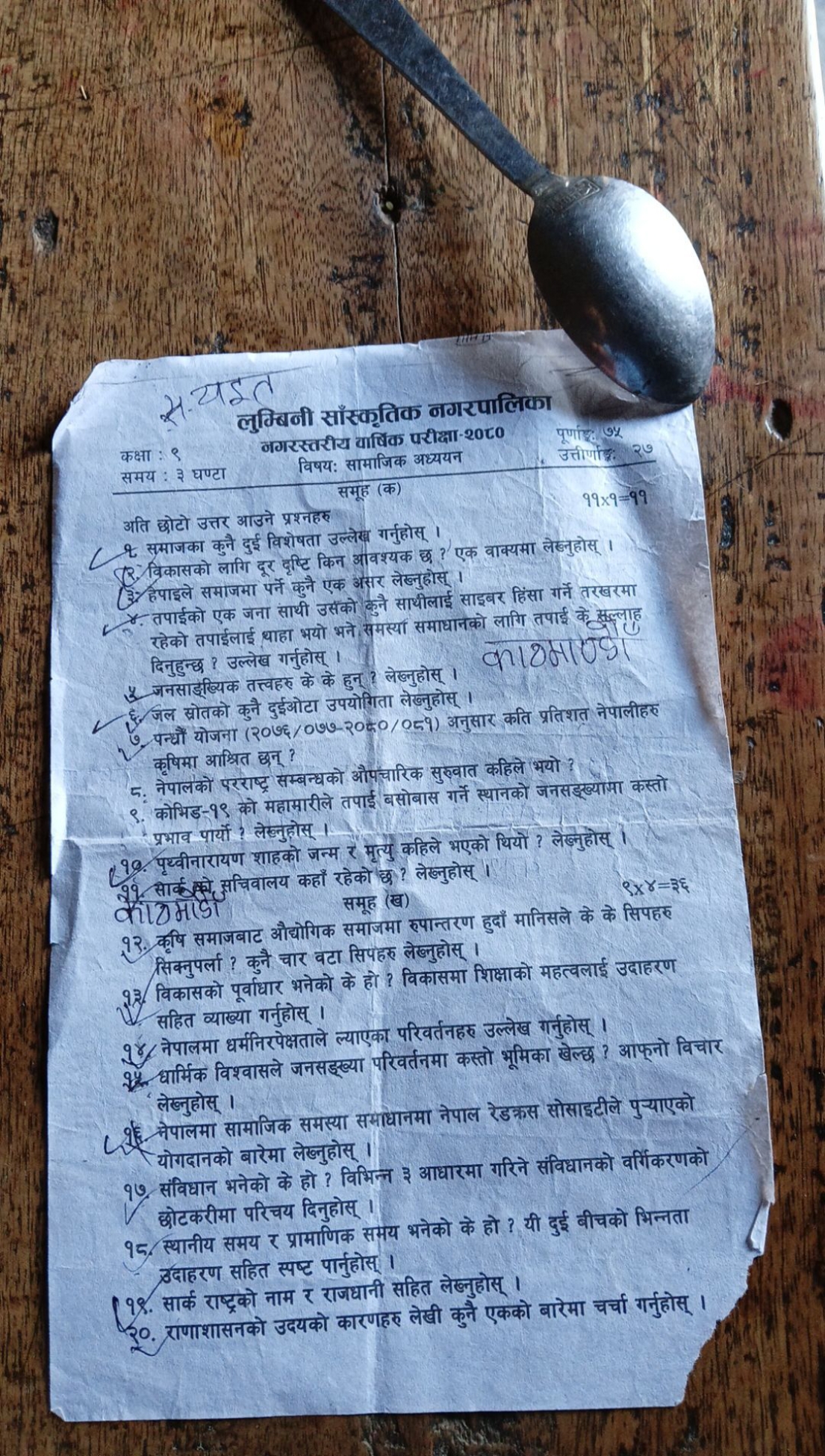 स.यइत
लक्बिी साँसकतिक नगरपालिका
पूर्णांड: 31
कक्षा : ९ नगरस्तरीय वाष्ष