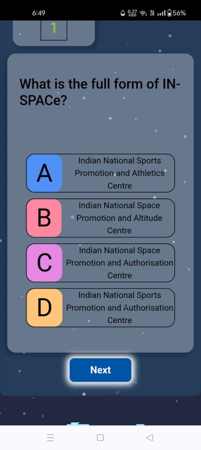 6:49

What is the full form of IN SPACe?

Indian National Sports Promo