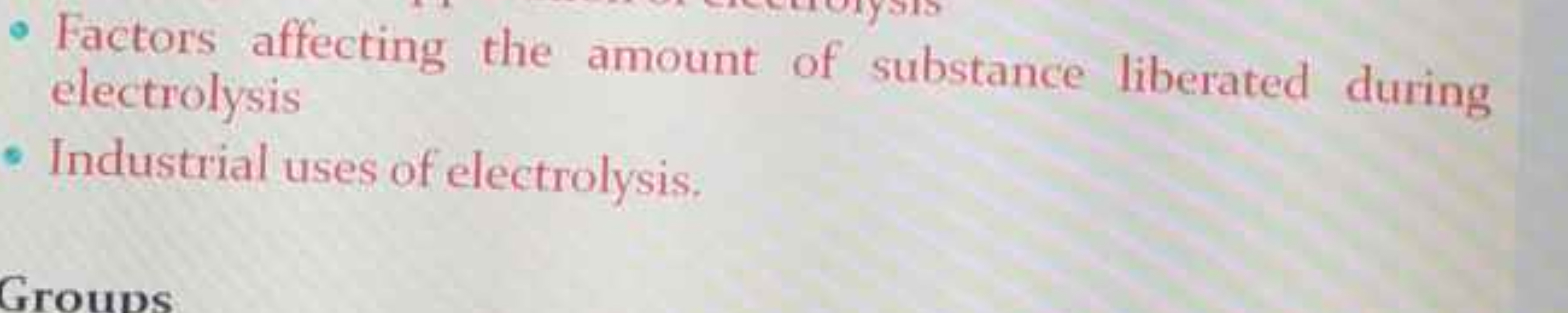 - Factors affecting the amount of substance liberated during electroly