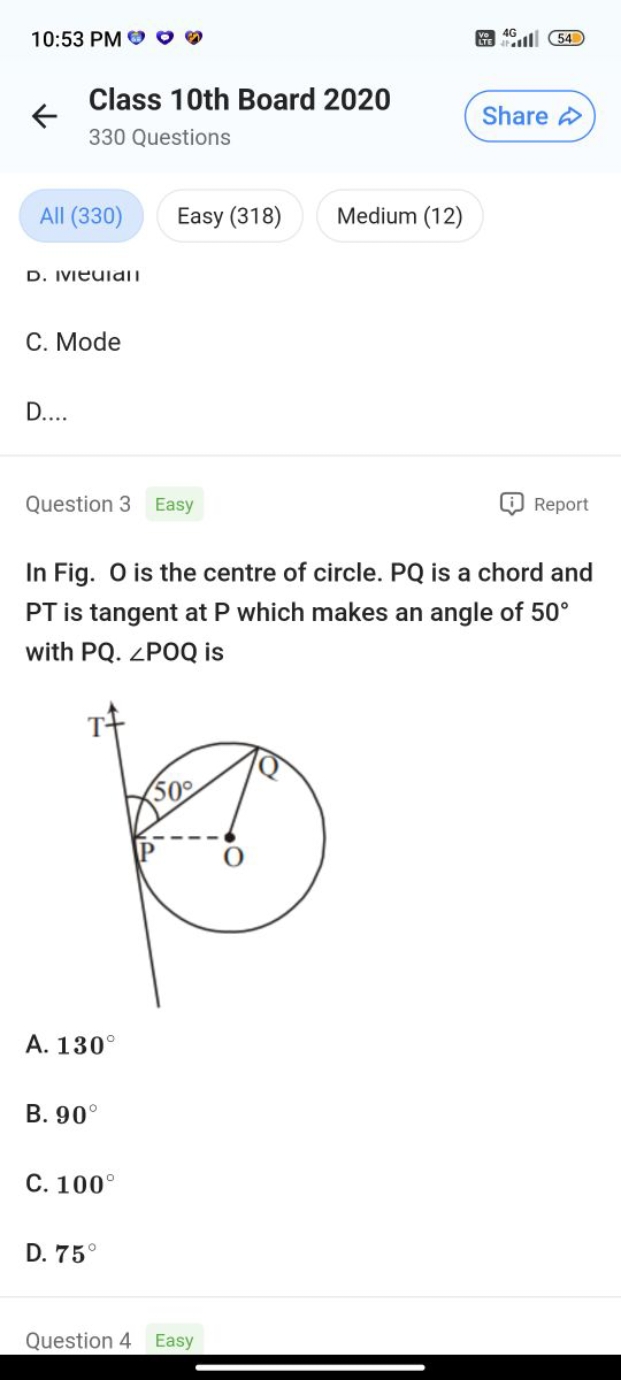 10:53 PM ⊖
®
4 G
54
Class 10th Board 2020
Share
330 Questions
All (330