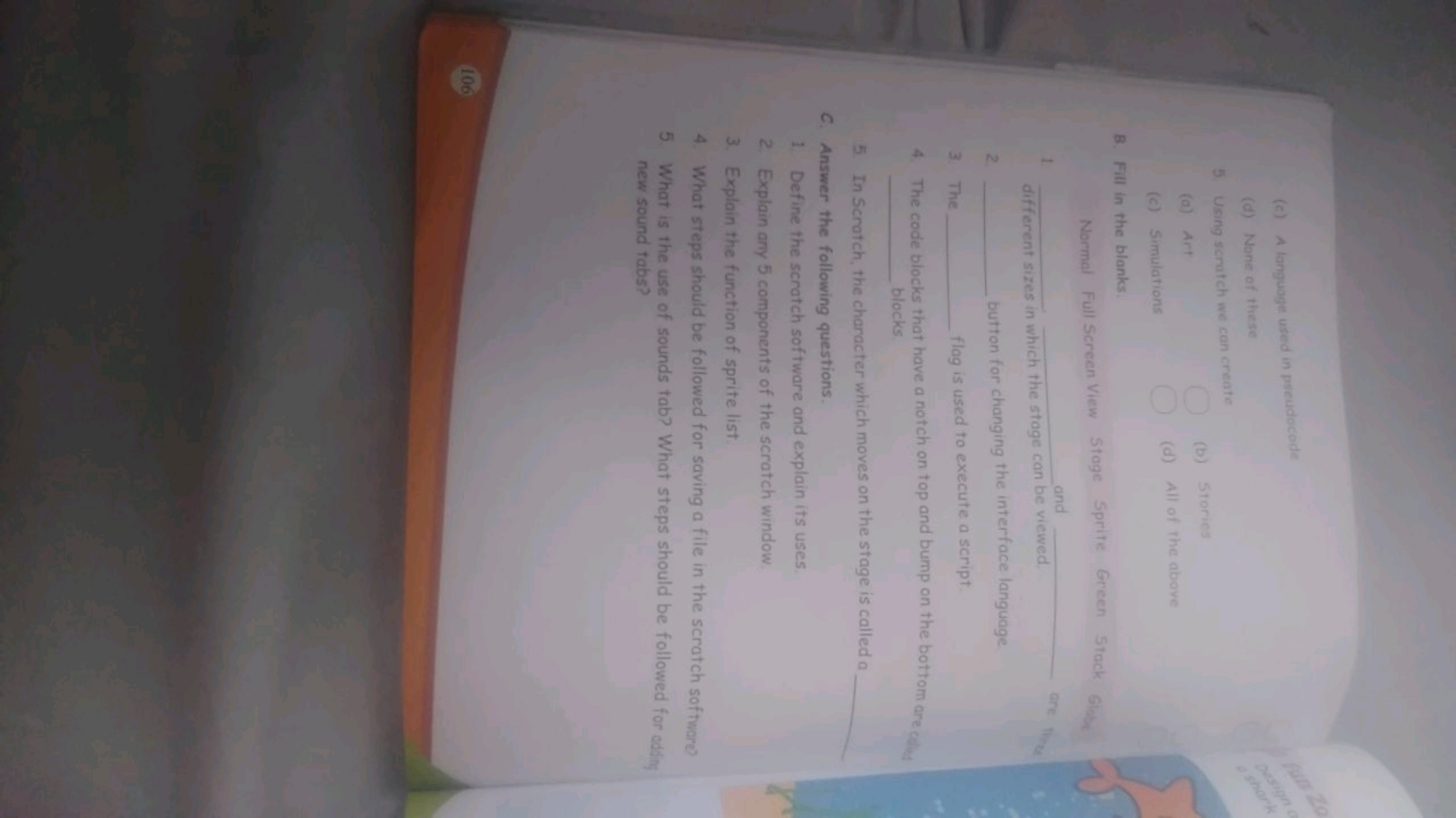 106
(c) A language used in pseudocode
(d) None of these
5. Using scrat