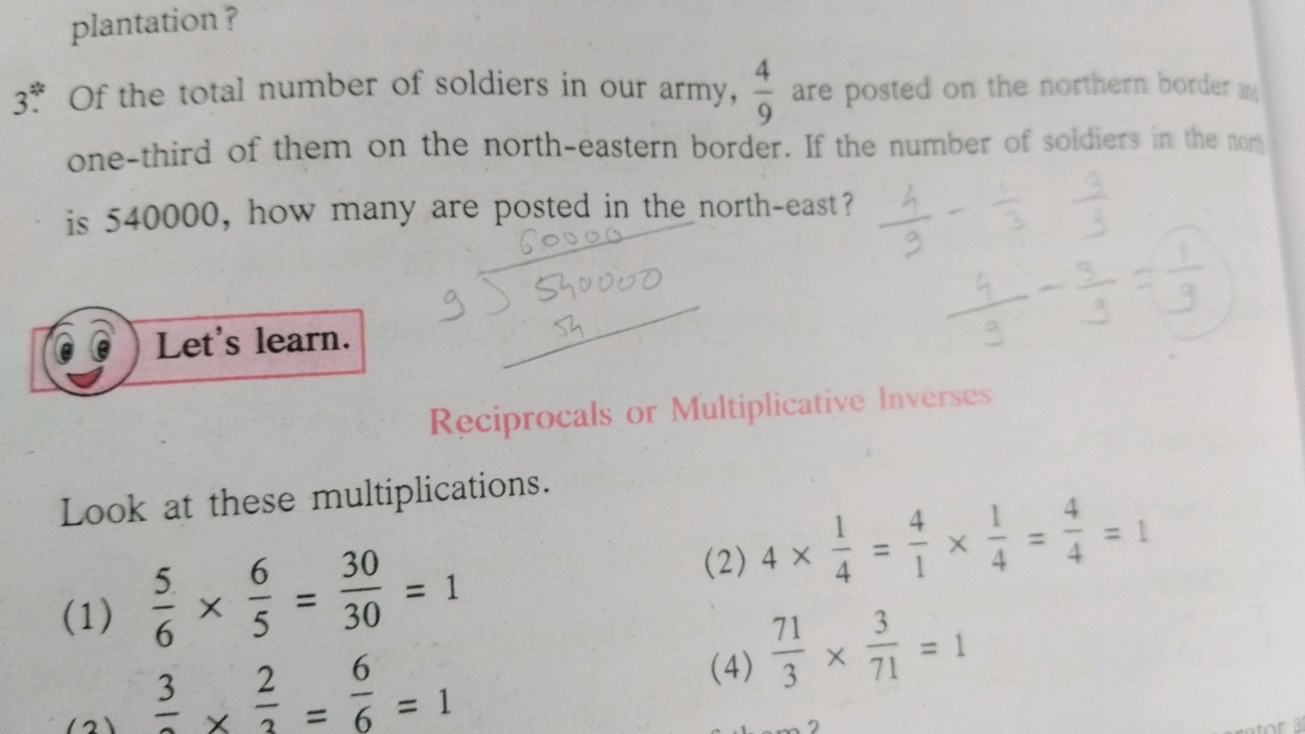 plantation?
3* Of the total number of soldiers in our army, 94​ are po