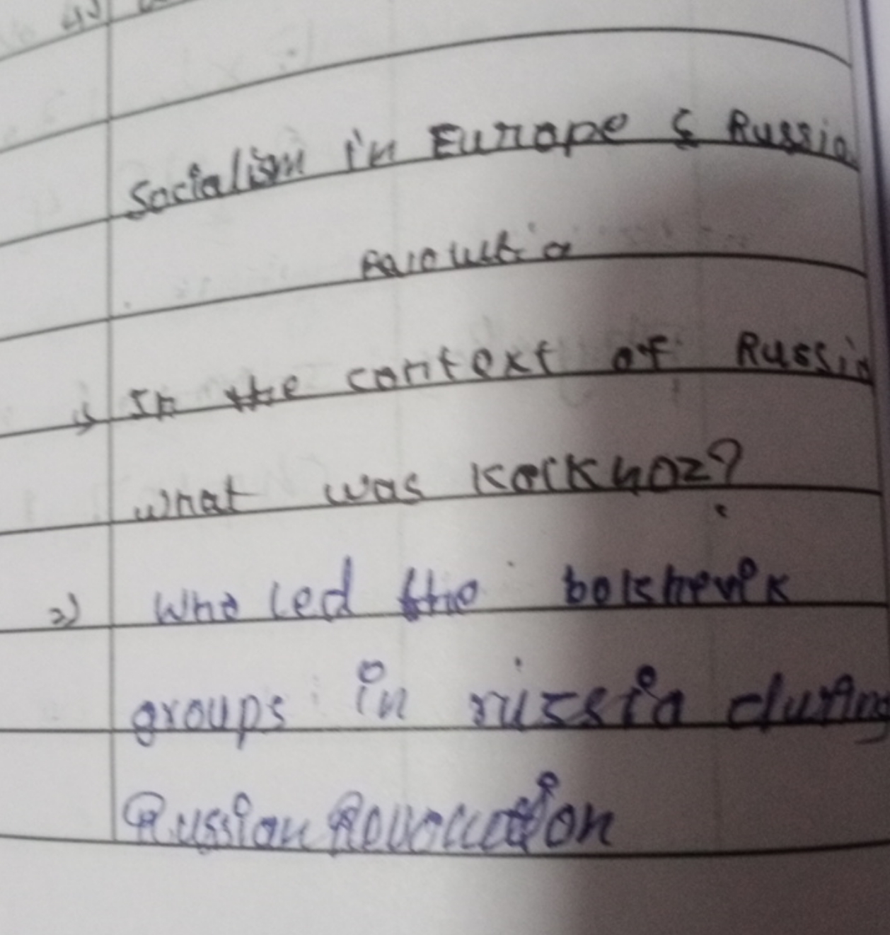 Socialion in Europe \& Russia pevcutio
(4) In the context of Russin wh