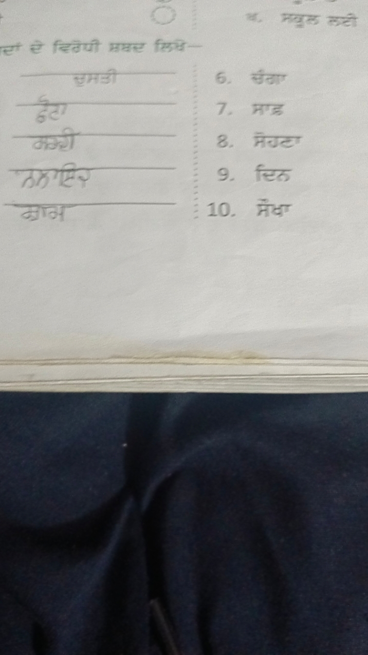 द्वियी ममत लिखि-
सममनी
देटा
कमशी
कमाटिथ
6. संगाए
7. मग्ड
8. मेंटा
9. स