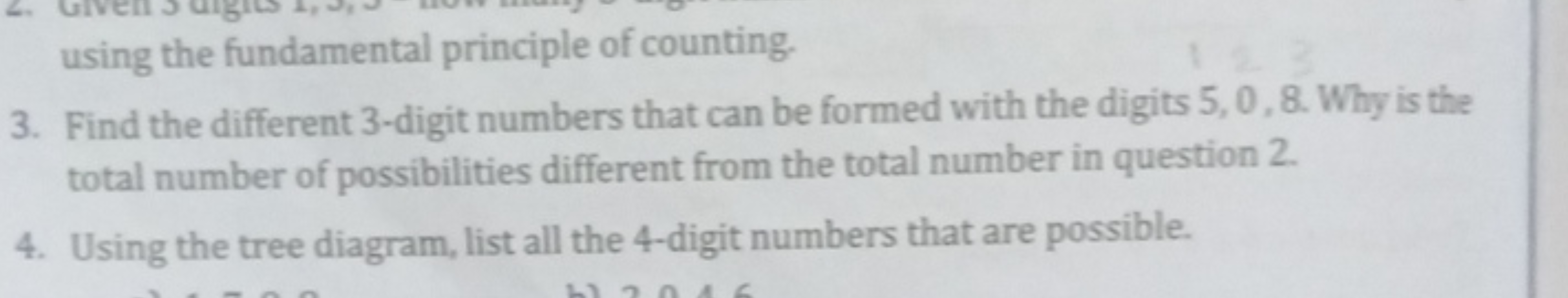 using the fundamental principle of counting.
3. Find the different 3 -