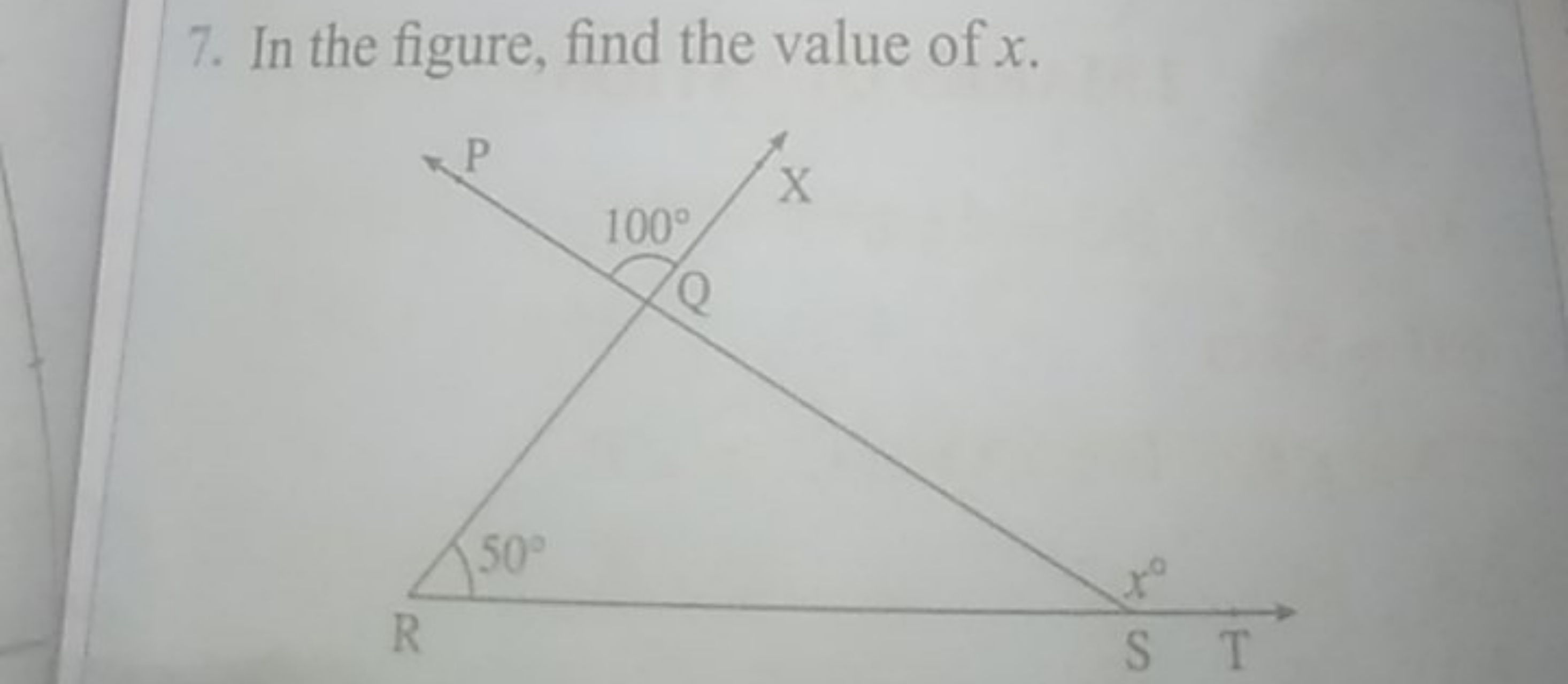 7. In the figure, find the value of x.