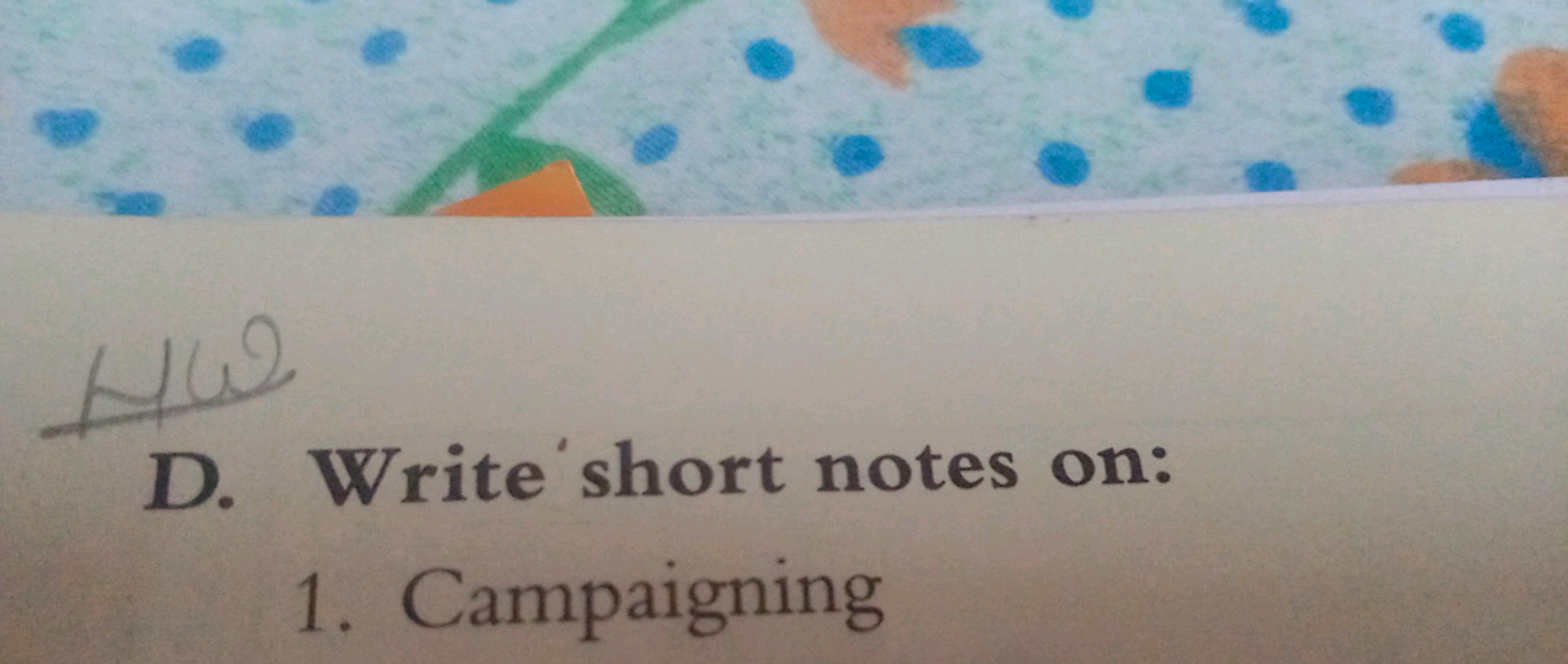 D. Write' short notes on:
1. Campaigning