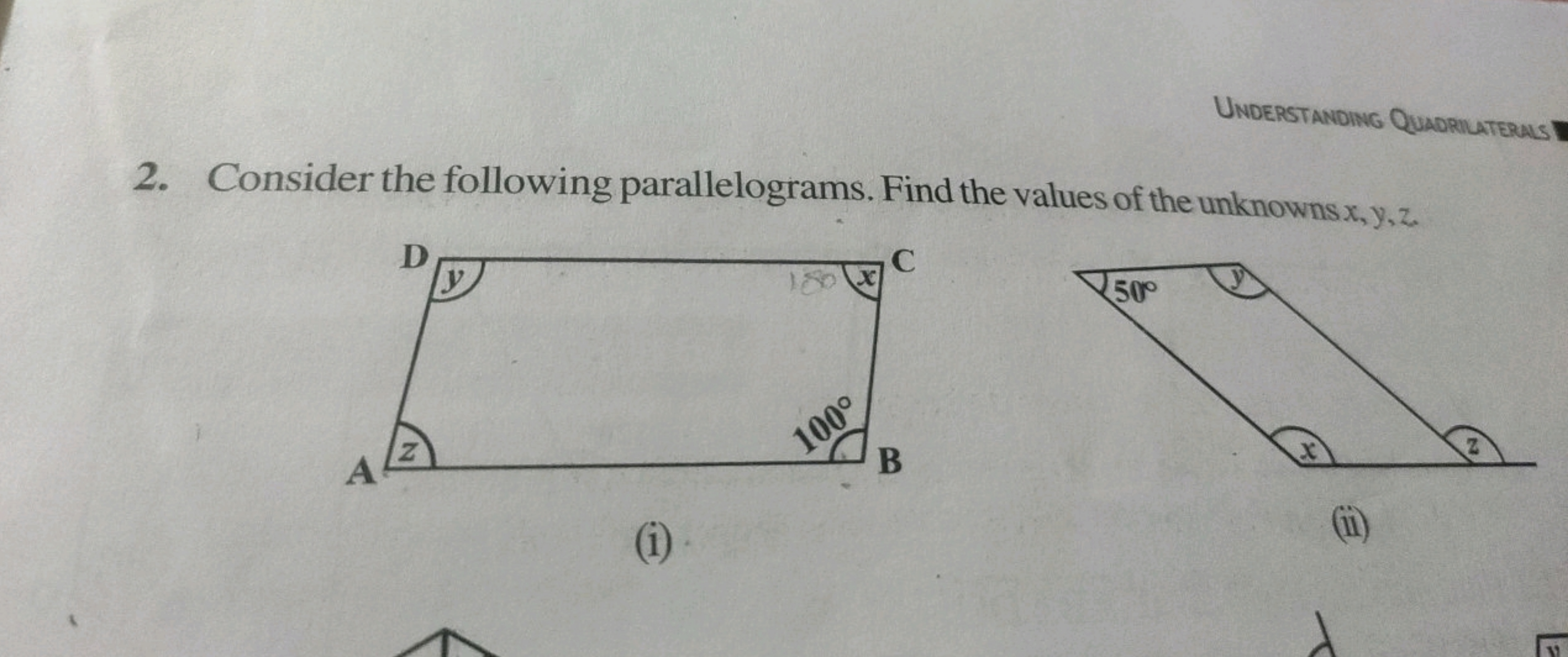 Understanding Quadriuteruls
2. Consider the following parallelograms. 