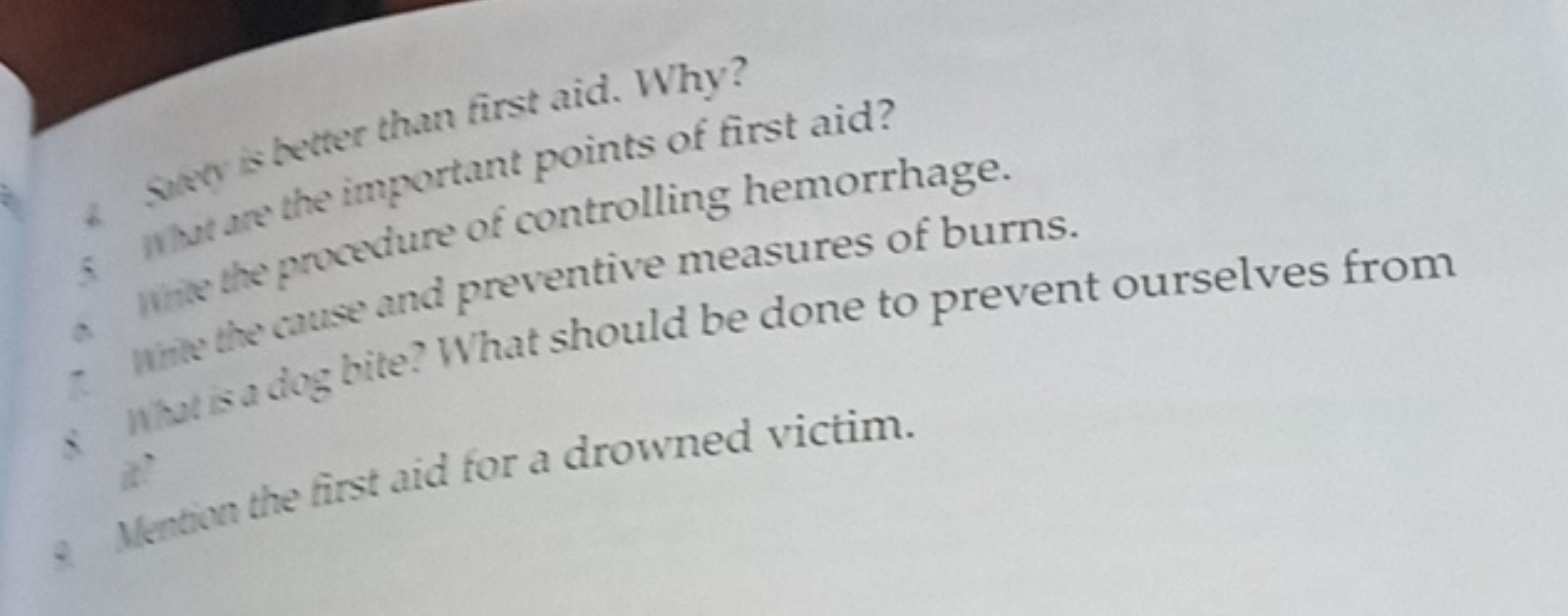 Anen stetter than first aid. Why?
Wex the the important points of firs