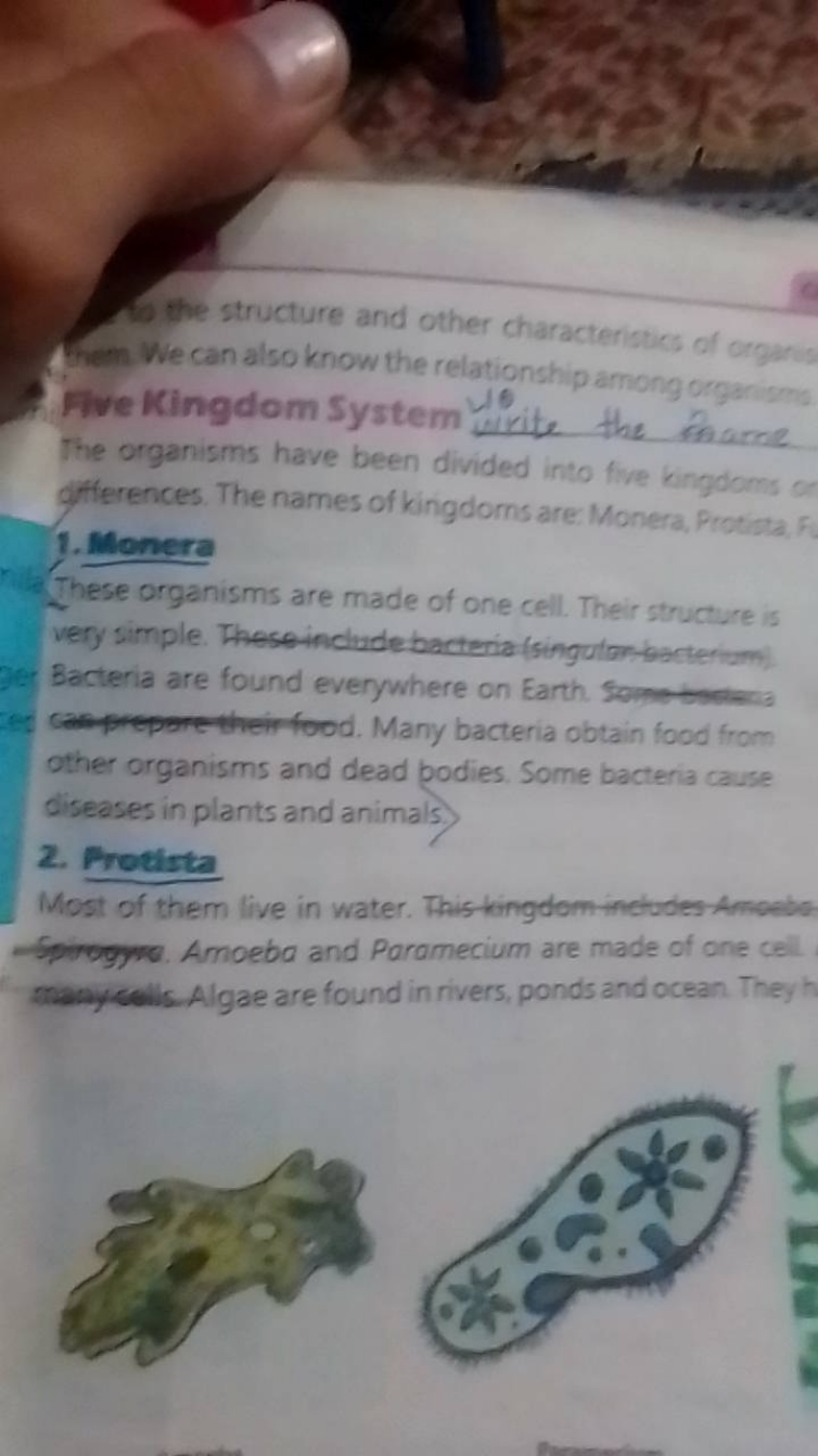 (5) the structure and other characteristics of organt (riam We can als