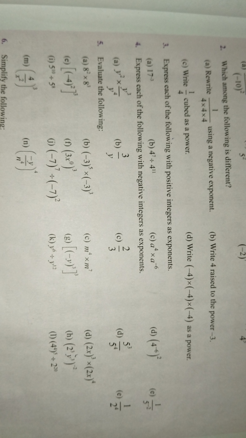 2. Which among the following is different?
(a) Rewrite 4×4×41​ using a