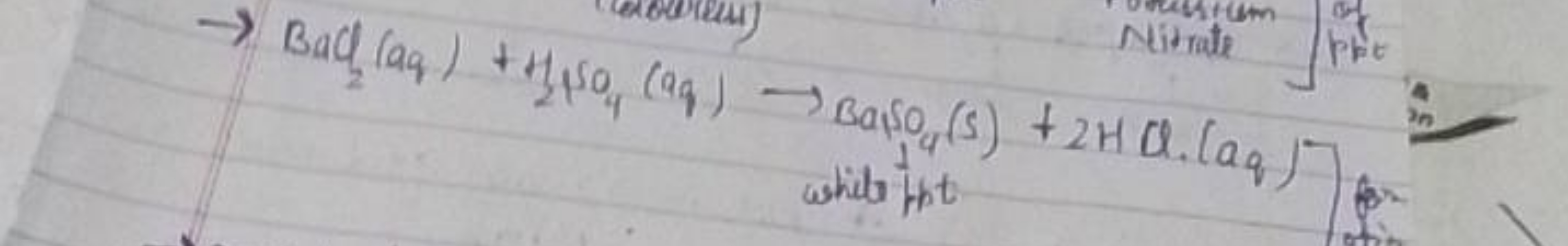 →BaC2​(aq)+H2​sO4​(ag)→ Nirate ∫pht​