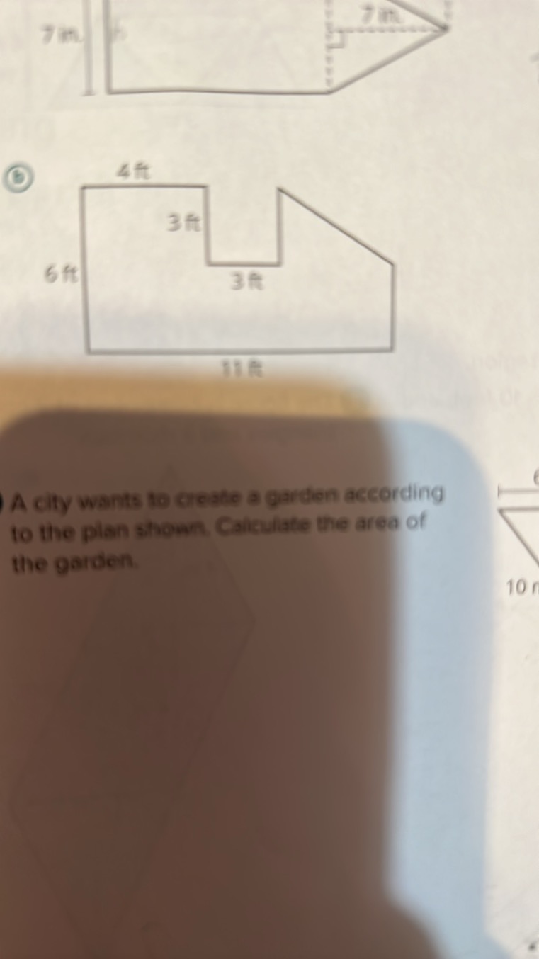 A city wants to greate a garden according to the plan shownt, Calculat