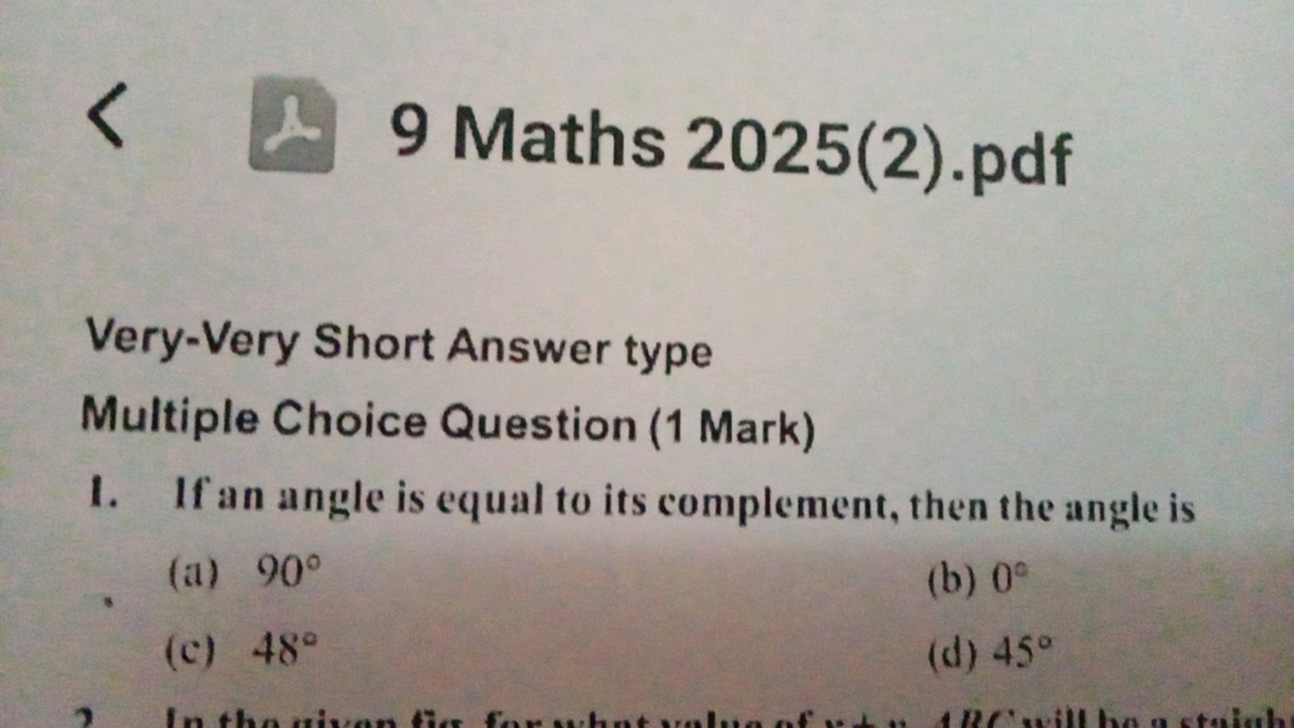 <Ω9 Maths 2025(2).pdf

Very-Very Short Answer type
Multiple Choice Que