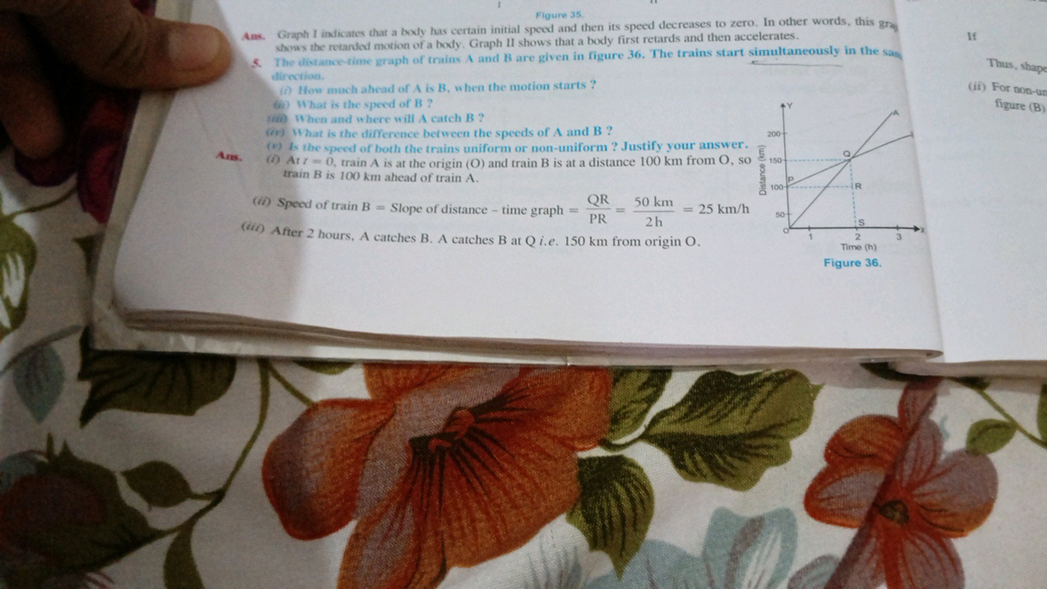 Figure 35.
Ans. Graph 1 indicates that a boxly has certain initial spe