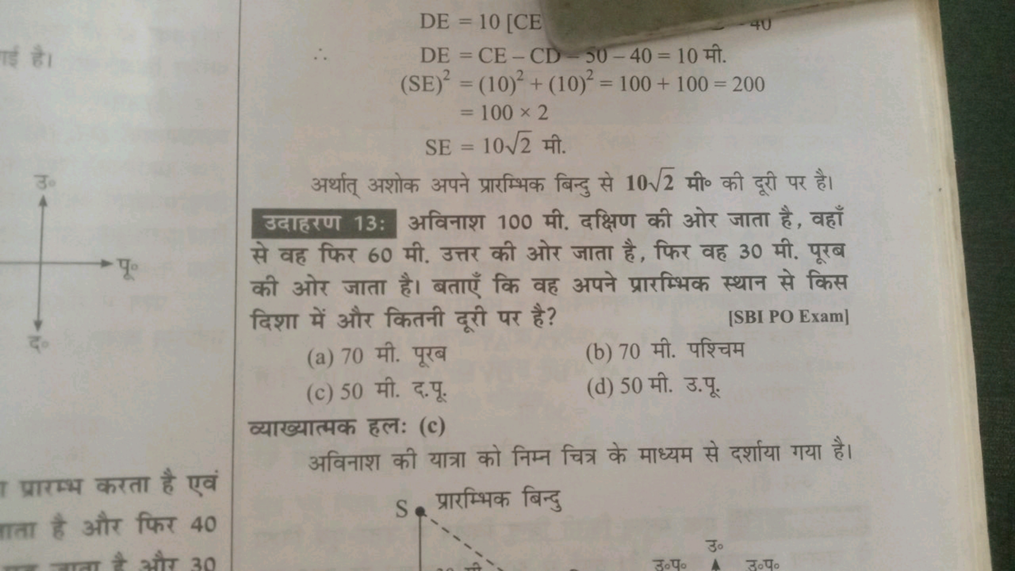 
प्रारम्भ करता है एवं ाता है और फिर 40DEDE(SE)2SE​=10[CE=CE−CD−50−40=1