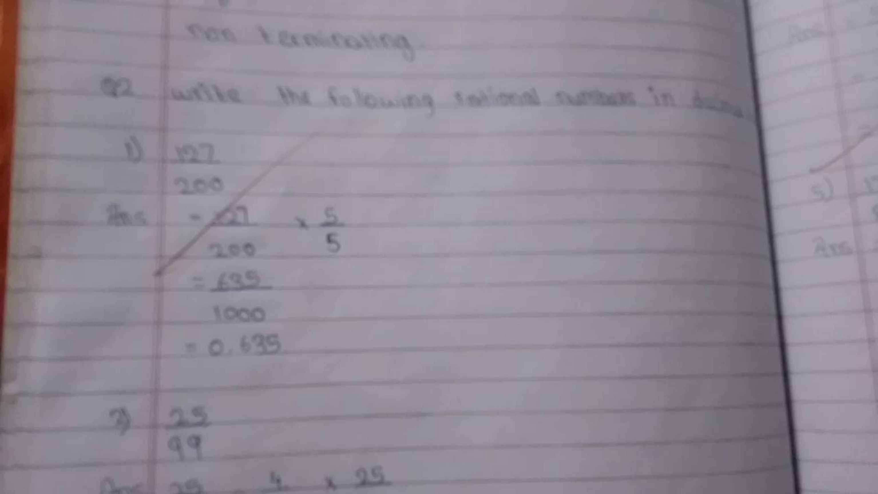 nen lerelisaling
1) 200127​

Ras −20027​×55​
=0.635.
7) 9925​