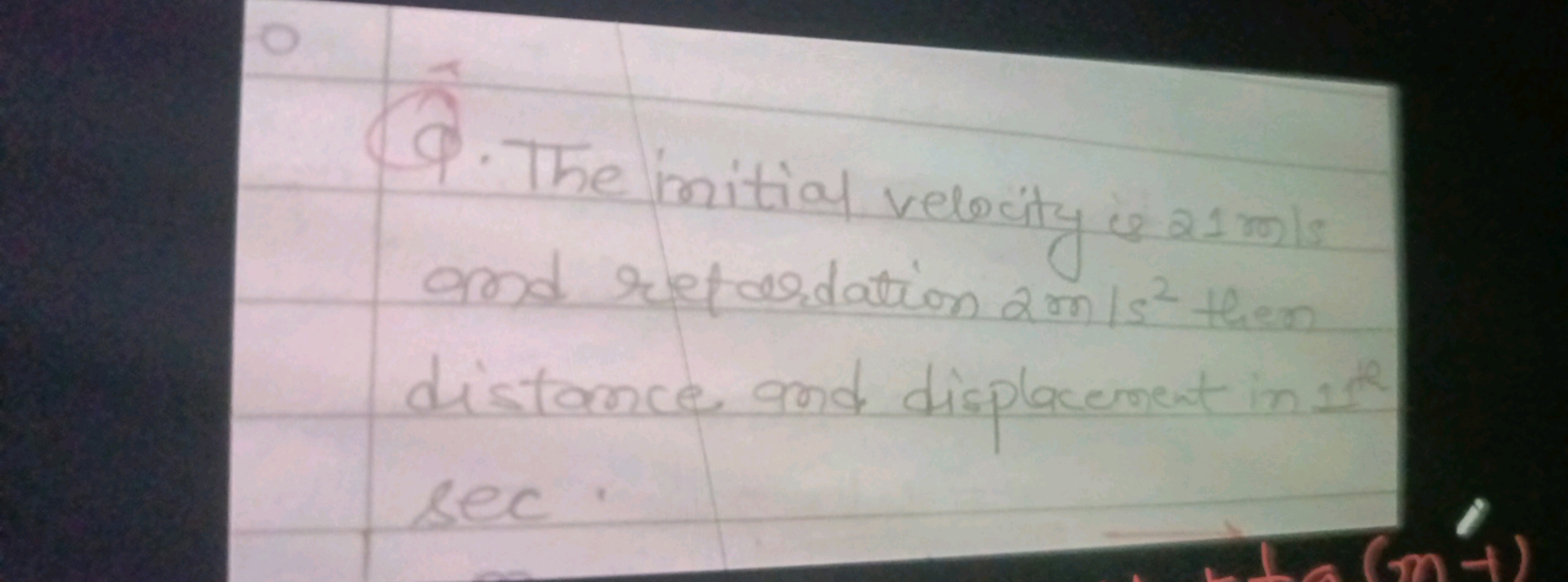 G.
•The mitial velocity is as mils
and retardation 2 m/s² them
distanc