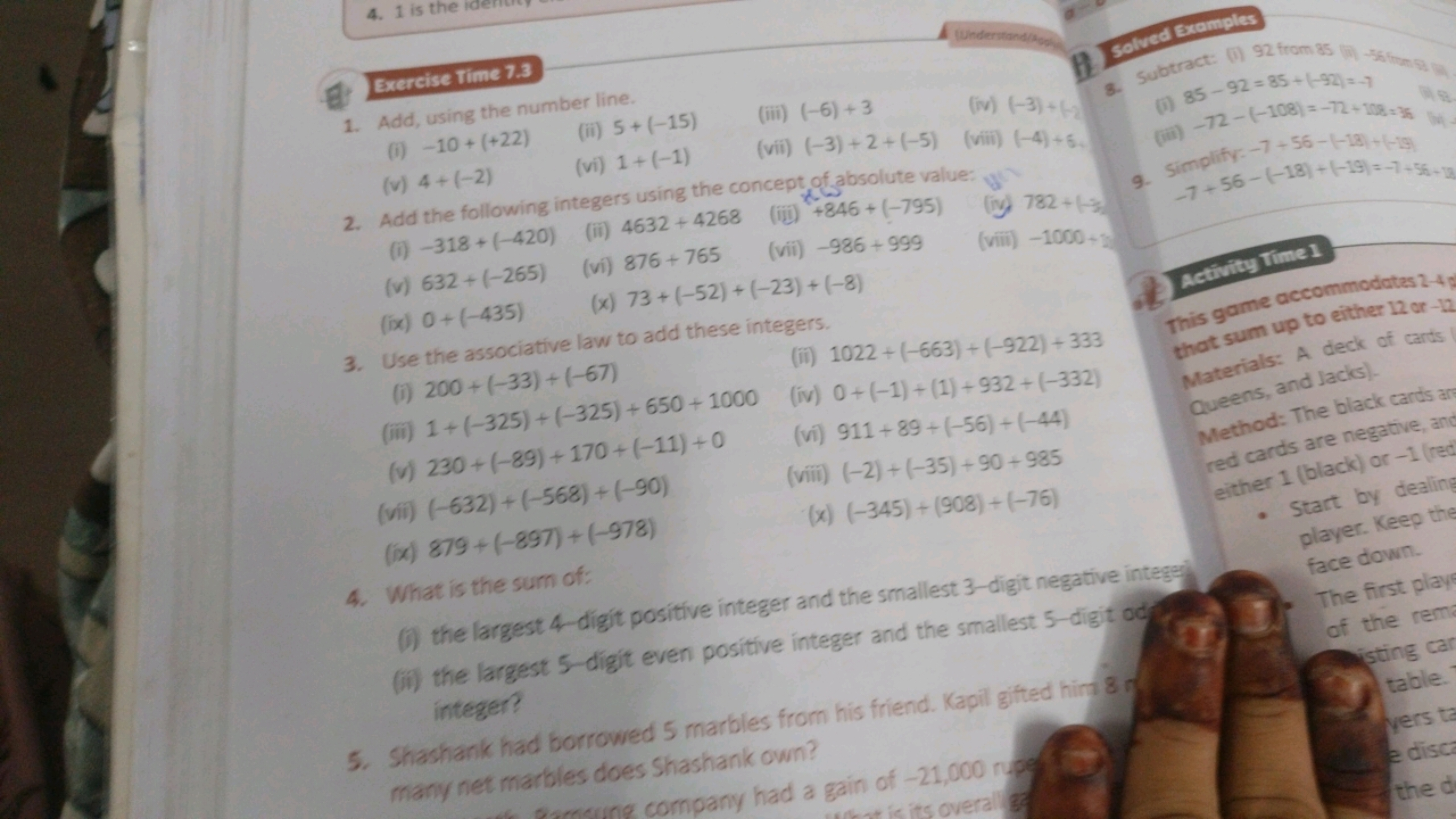 (Undervianditent
Exercise time 7.3
4) solredseoneles
3. Subtract: (i) 