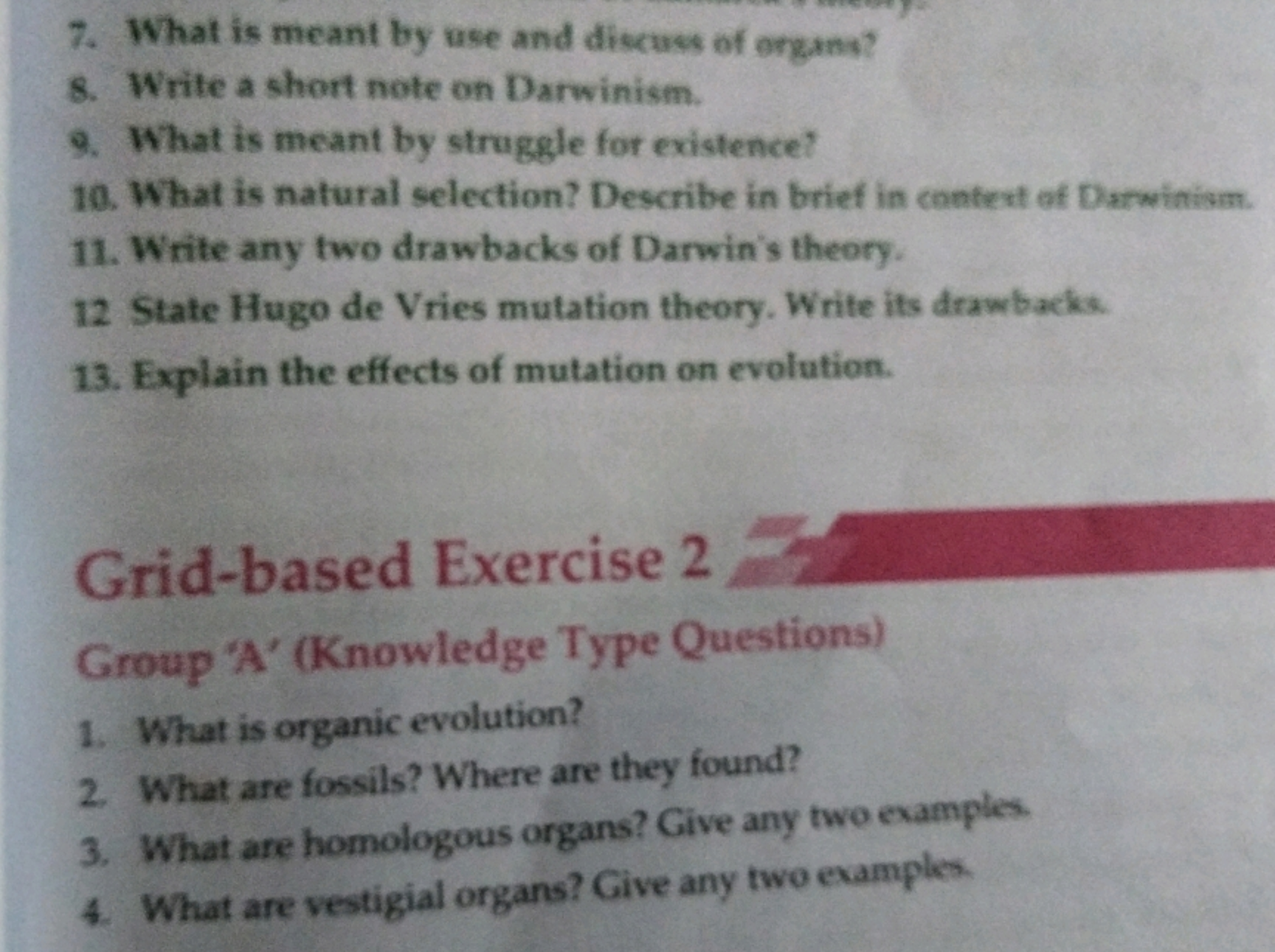 7. What is meant by use and discuss of ongans?
8. Write a short note o