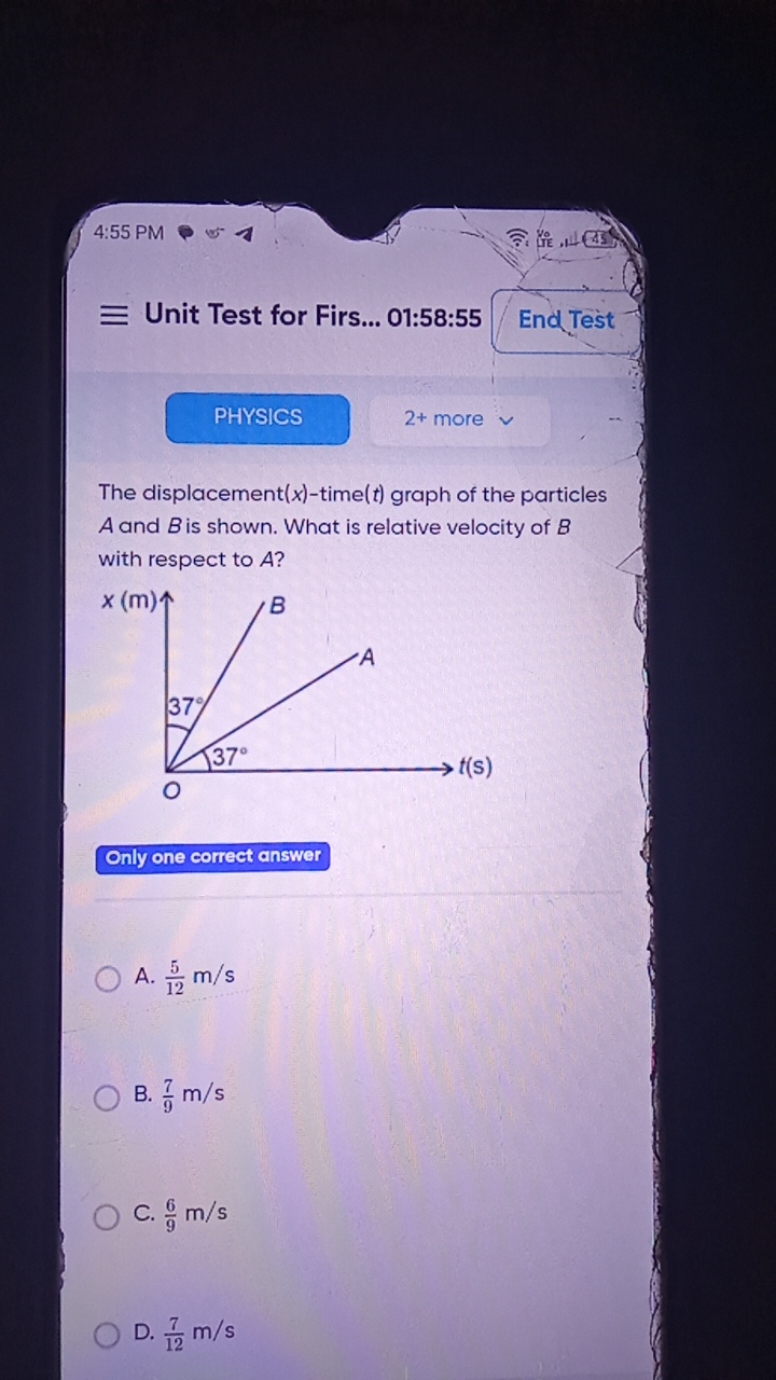 4:55 PM
\% 4
∼
ล
40, 4- (43)
≡ Unit Test for Firs... 01:58:55
End Test