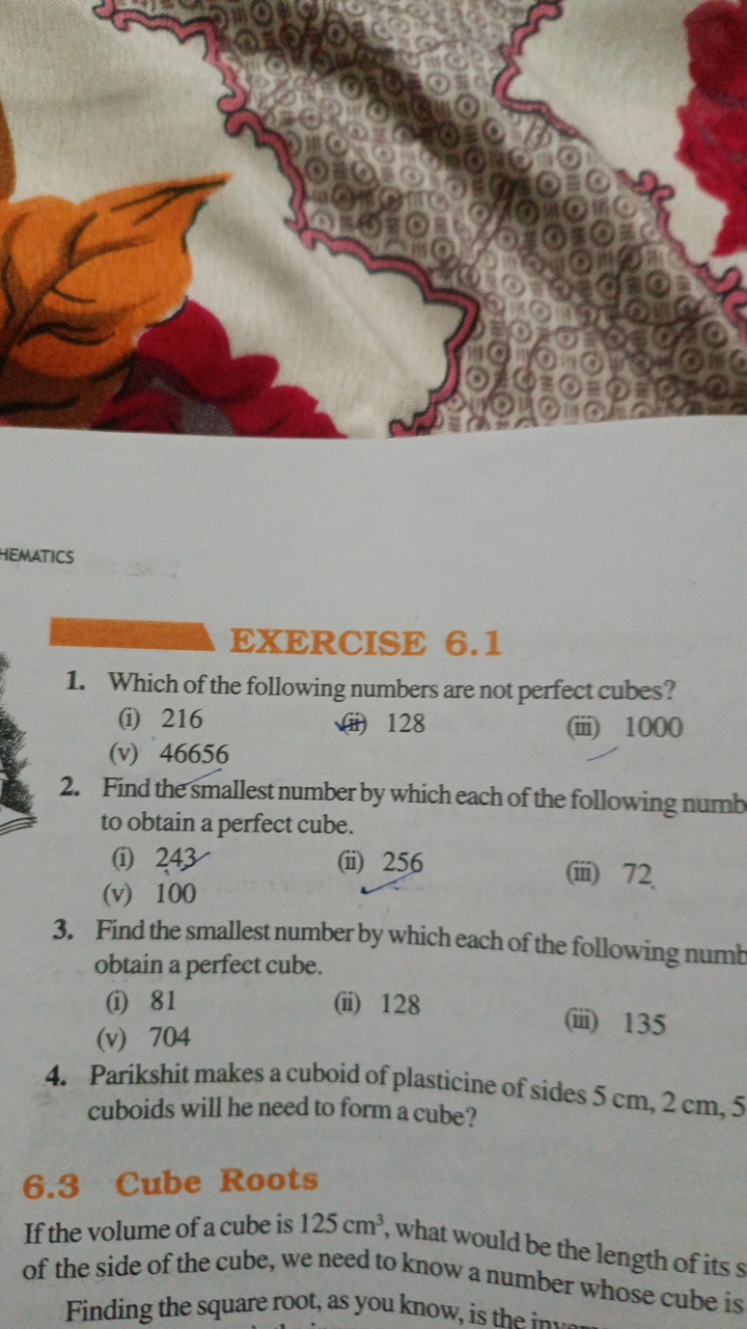 HEMATICS

EXERCISE 6.1
1. Which of the following numbers are not perfe