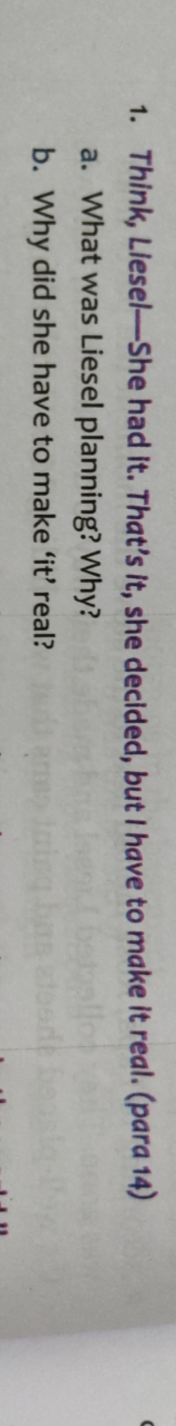 1. Think, Llesel-She had it. That's it, she decided, but I have to mak