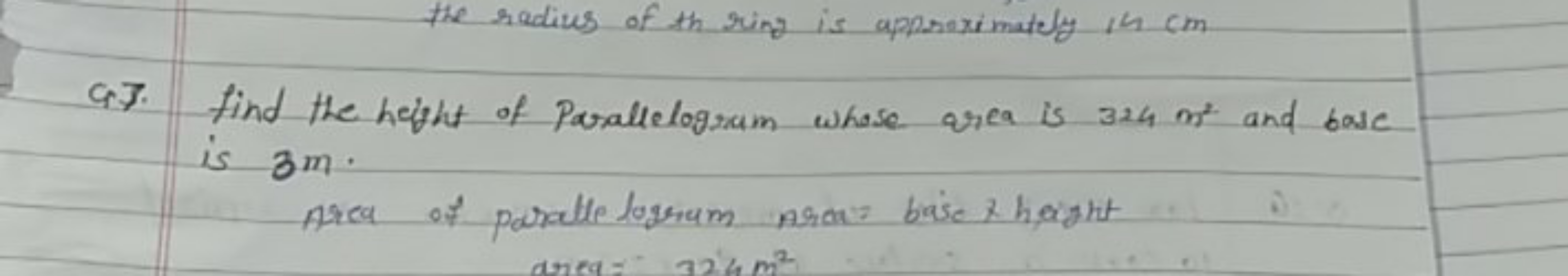 the radius of th ring is approximately in cm
a.7. find the height of P